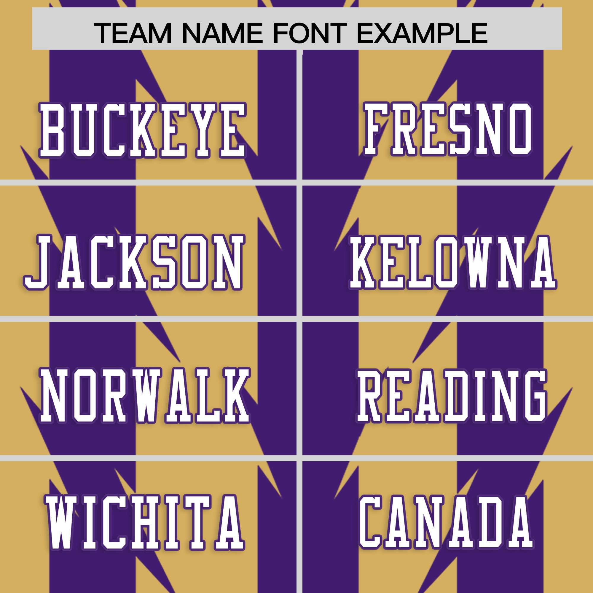 Custom Old Gold Purple Personalized Razr Stripe Graffiti Pattern Authentic Football Jersey