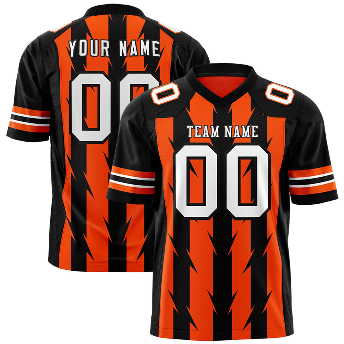 Custom Orange and Black Graffiti Pattern Practice Flag Football Jerseys For Youth &amp; Mens| KXKSHOP