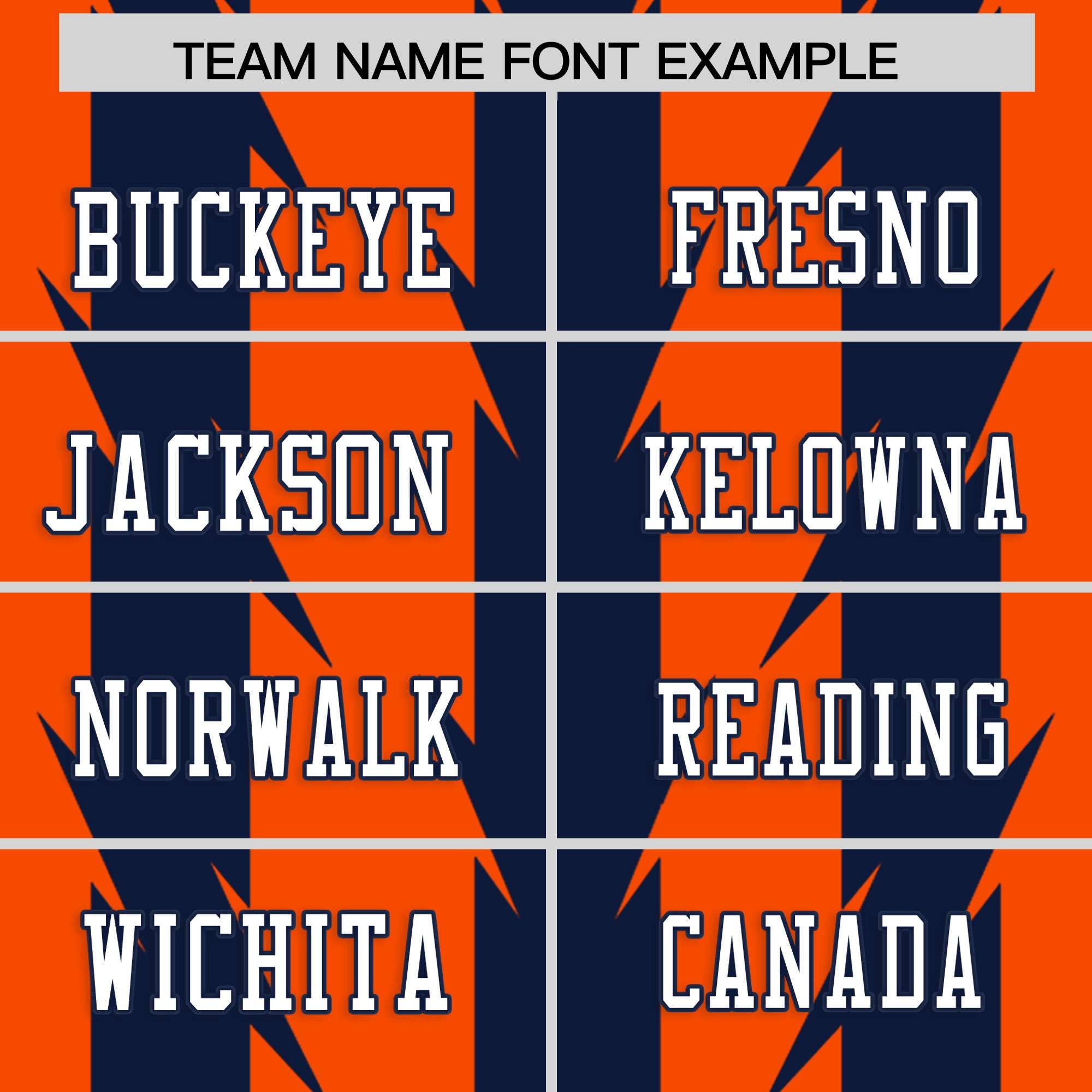 Custom Orange and Navy Graffiti Pattern Practice Flag Football Jerseys For Youth & Mens| KXKSHOP