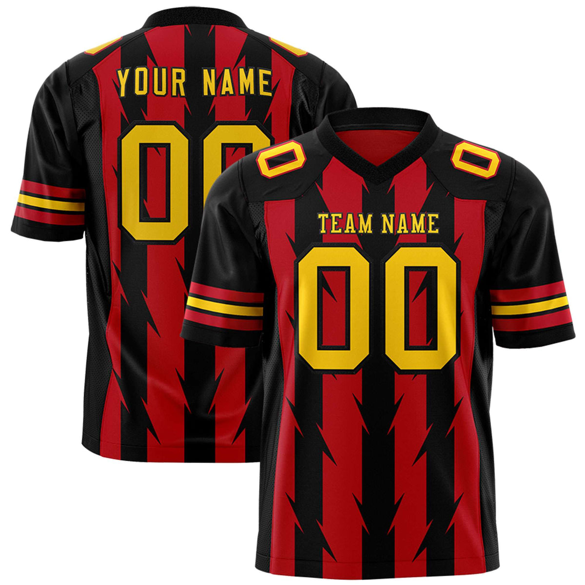 Custom Red and Black Graffiti Pattern Practice Flag Football Jerseys For Youth &amp; Mens| KXKSHOP