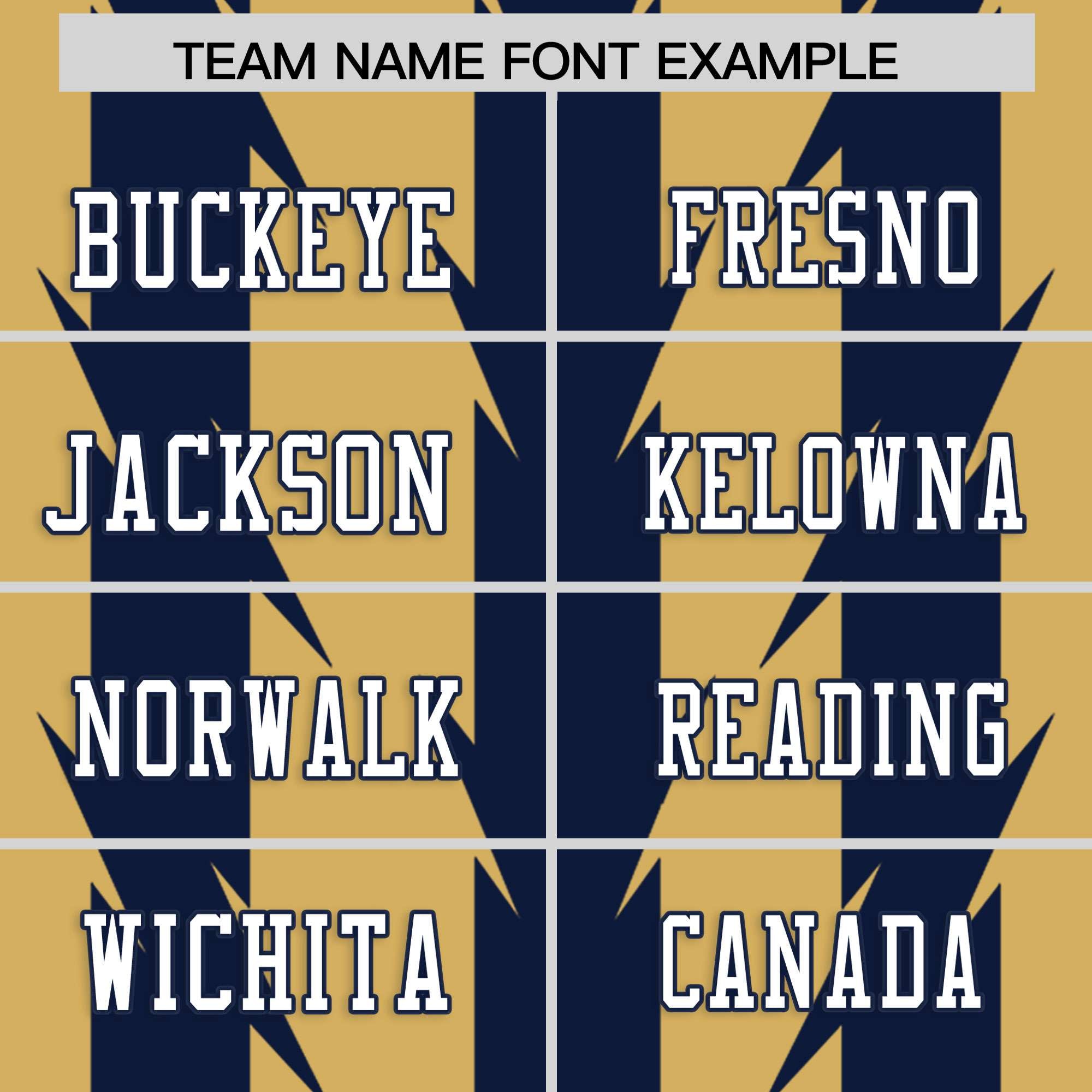 Custom Old Gold Navy Personalized Razr Stripe Graffiti Pattern Authentic Football Jersey