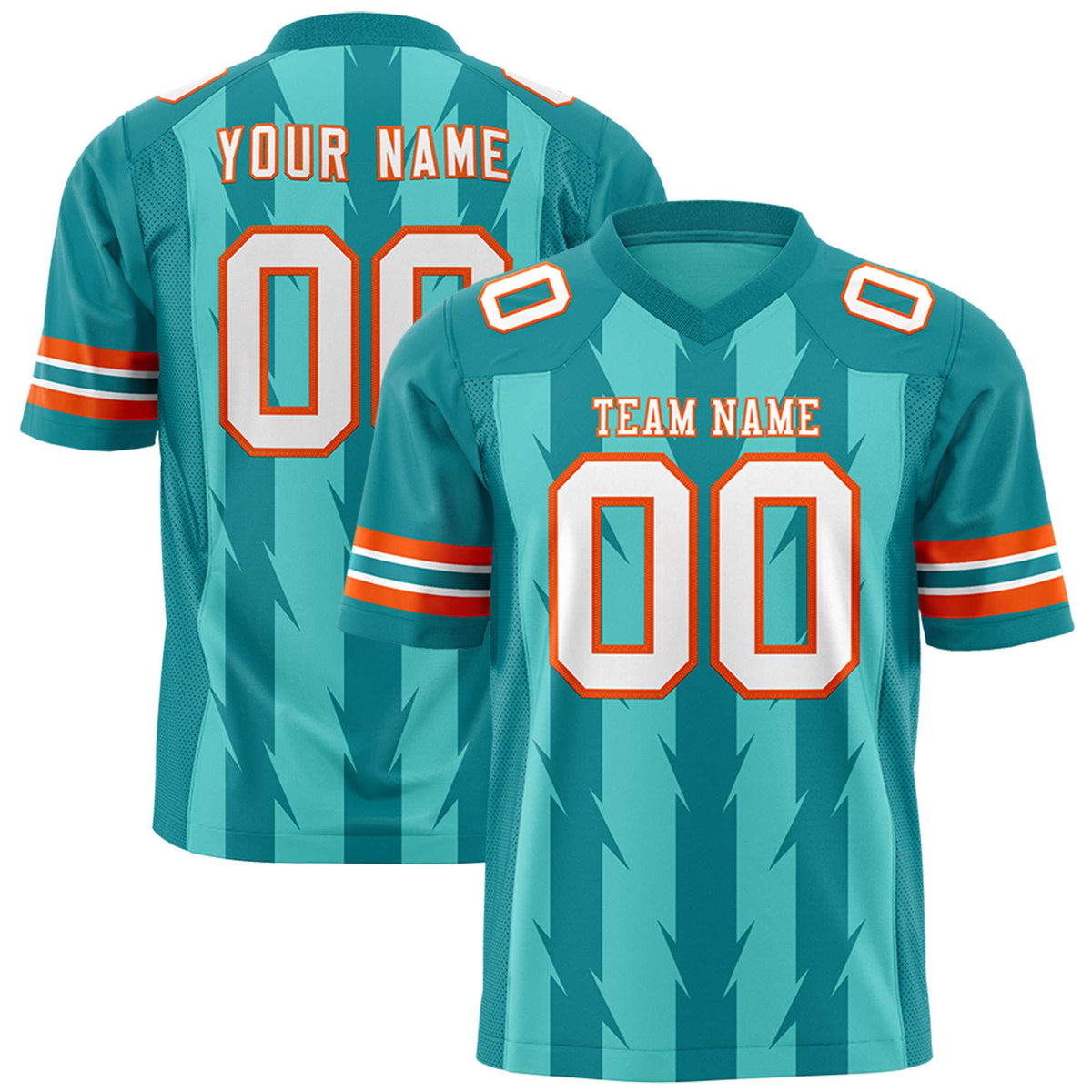 Custom Bright Green and Aqua Graffiti Pattern Practice Flag Football Jerseys For Youth &amp; Mens| KXKSHOP