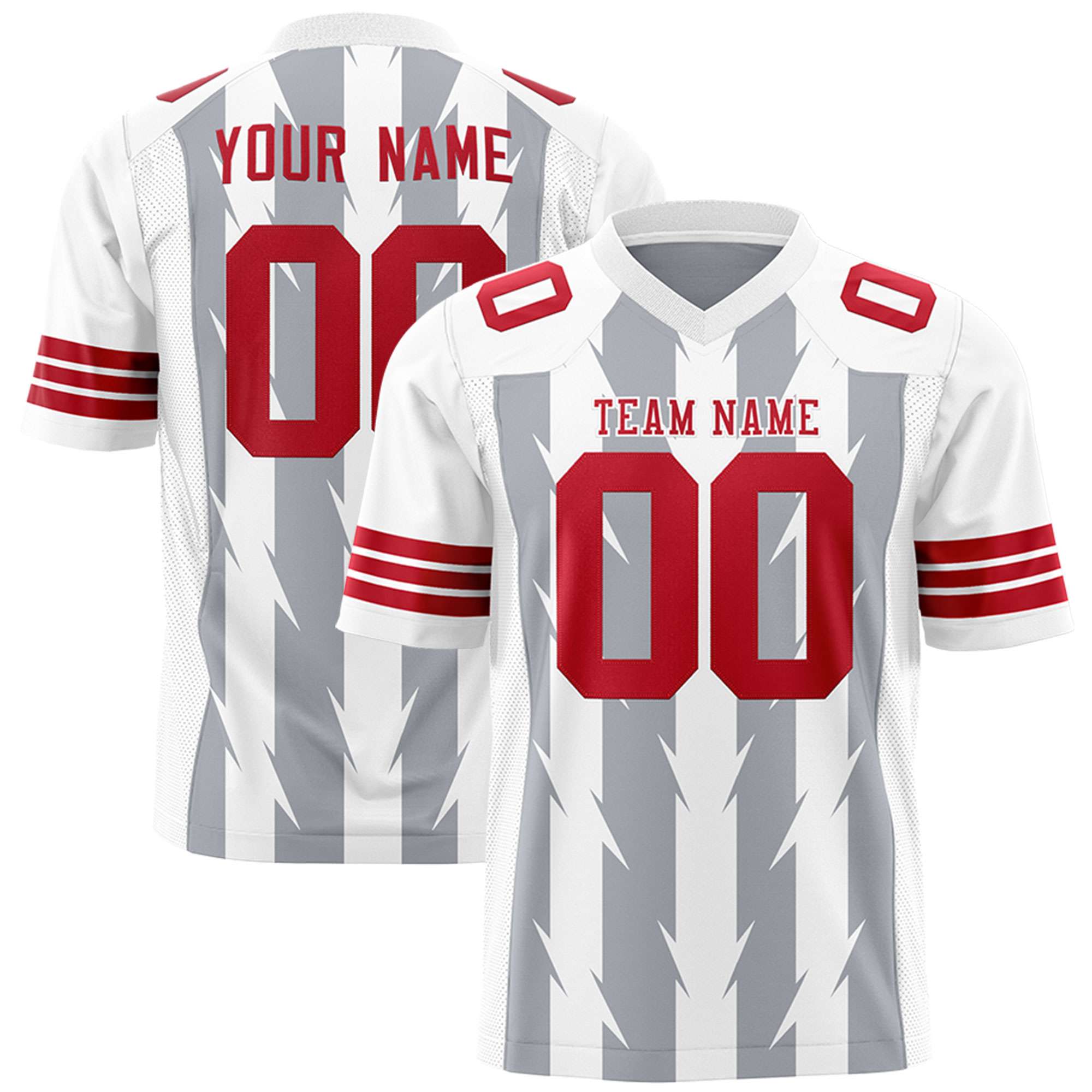 Custom Gray and White Graffiti Pattern Practice Flag Football Jerseys For Youth & Mens| KXKSHOP