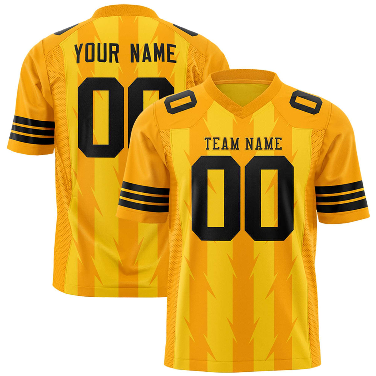 Custom Gold and Yellow Graffiti Pattern Practice Flag Football Jerseys For Youth &amp; Mens| KXKSHOP