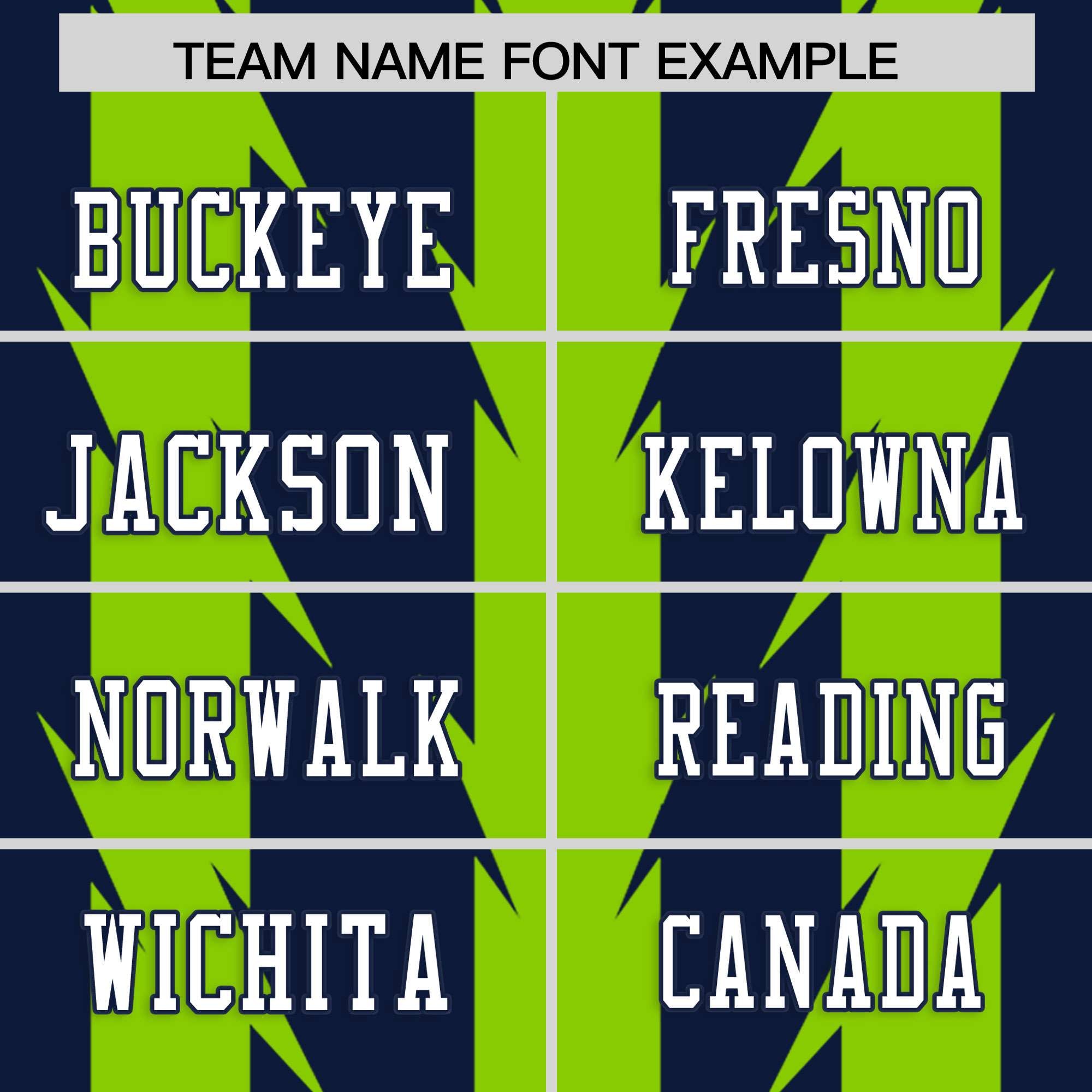 Custom Navy and Neon Green Graffiti Pattern Practice Flag Football Jerseys For Youth & Mens| KXKSHOP