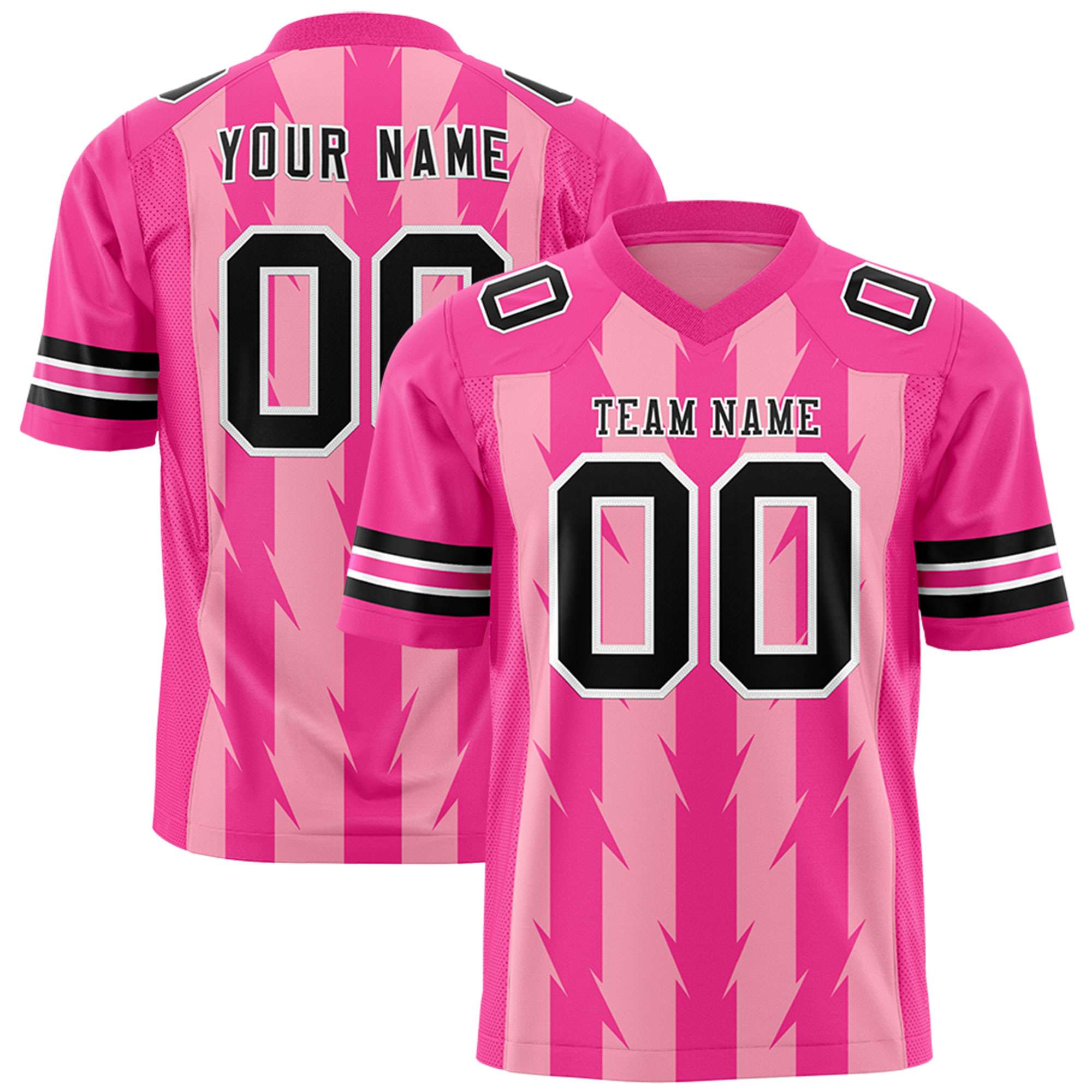 Custom Light Pink and Pink Graffiti Pattern Practice Flag Football Jerseys For Youth & Mens| KXKSHOP
