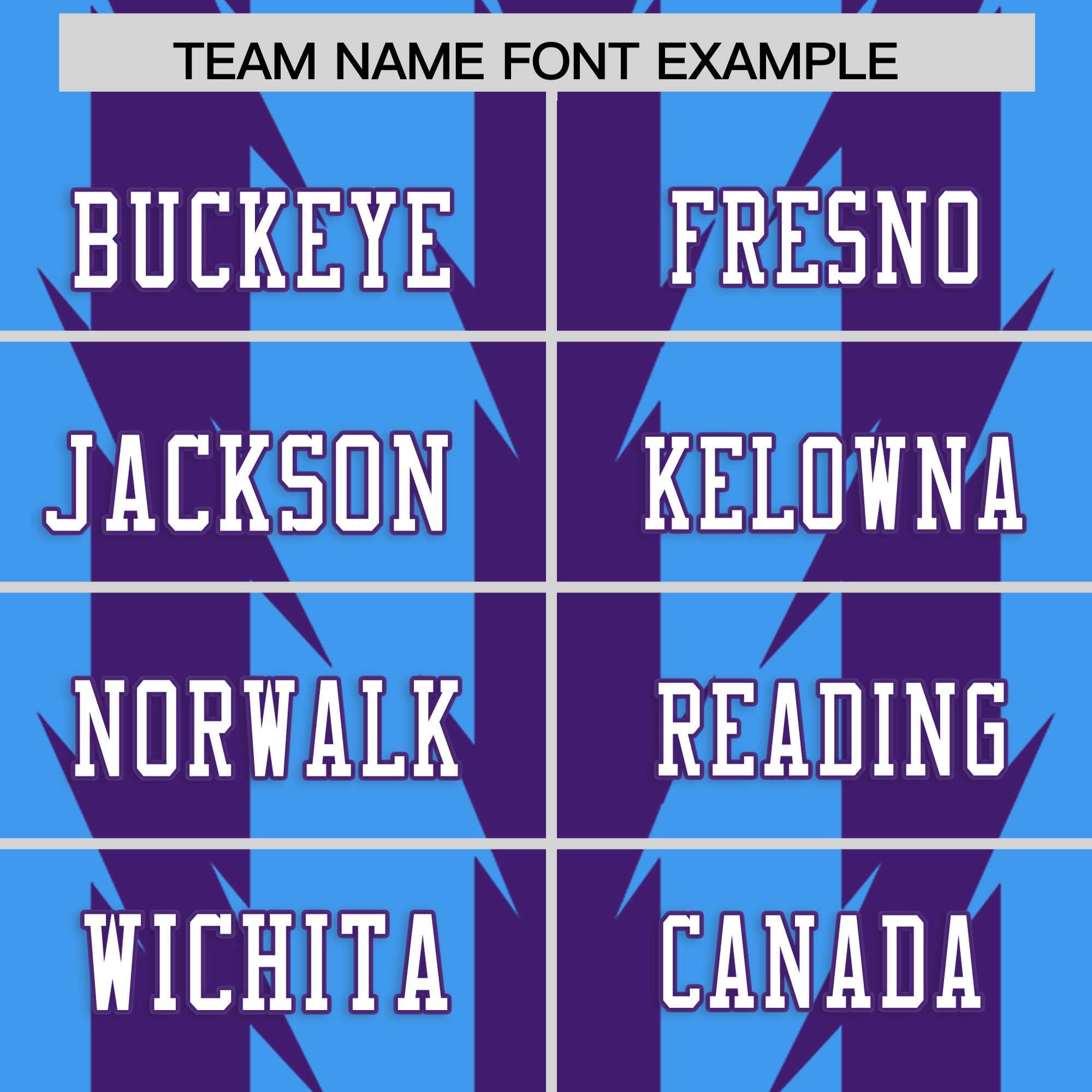 Custom Powder Blue and Purple Graffiti Pattern Practice Flag Football Jerseys For Youth & Mens| KXKSHOP