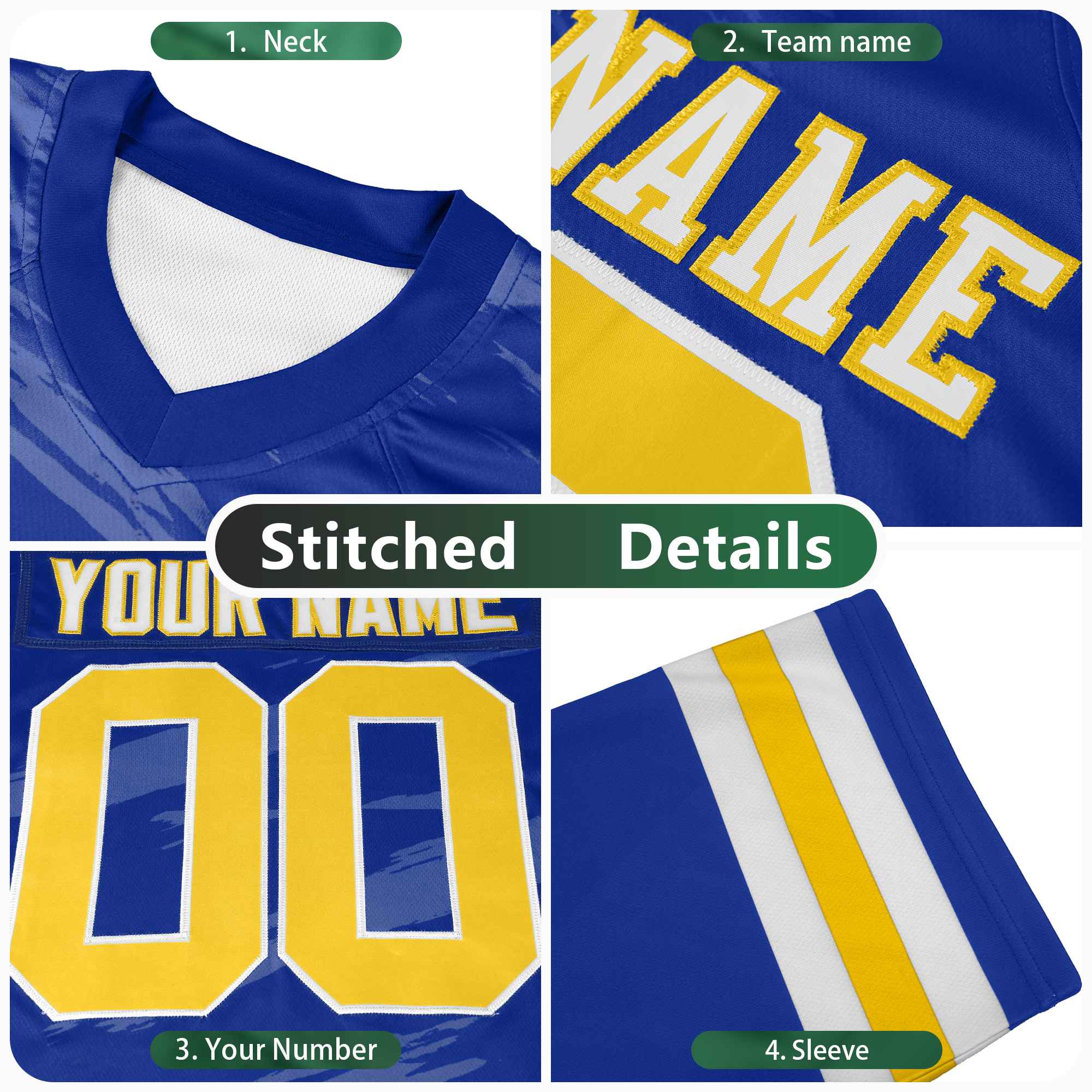 Custom White Old Gold Personalized Razr Stripe Graffiti Pattern Authentic Football Jersey