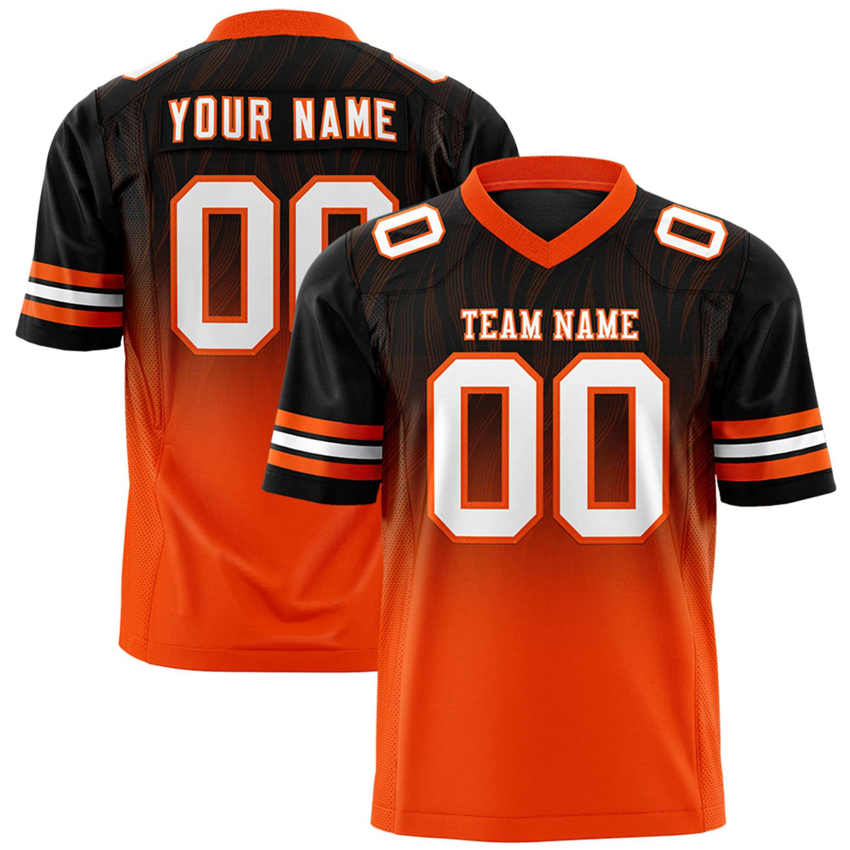 Custom Black and Orange Customize Flag Football Jersey-7v7 Football Uniforms | KXKSHOP