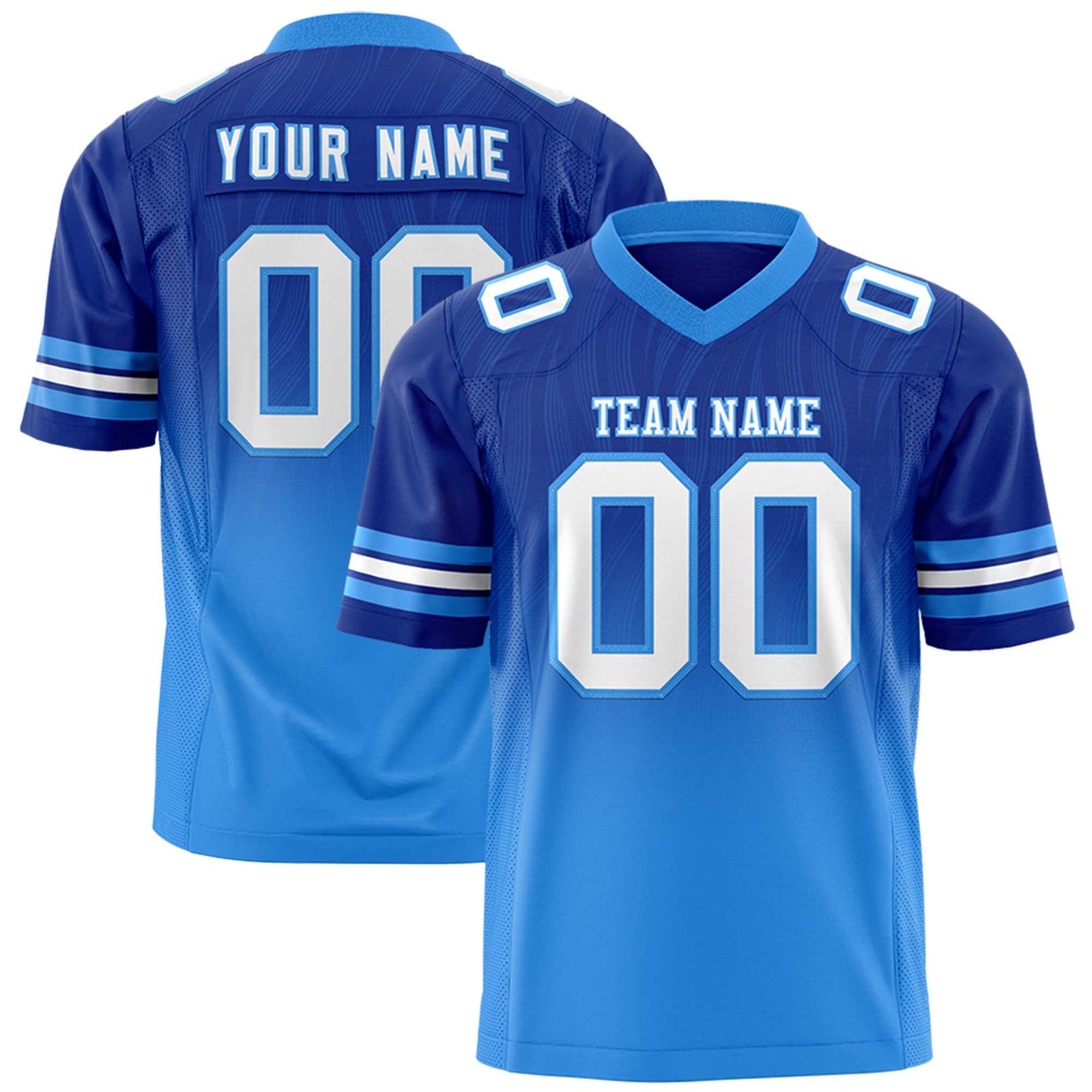 Custom Royal and Powder Blue Customize Flag Football Jersey-7v7 Football Uniforms | KXKSHOP