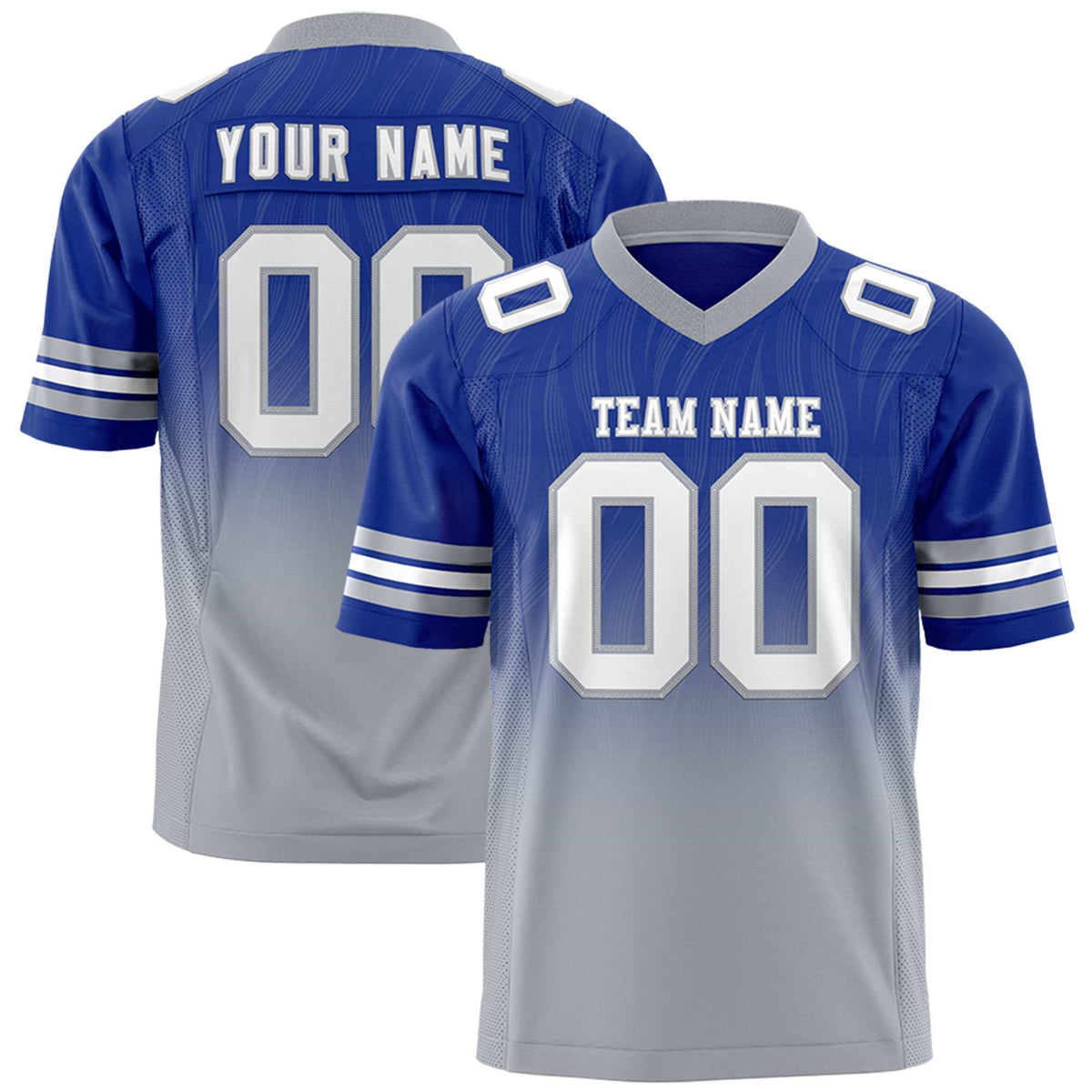 Custom Royal and Gray Customize Flag Football Jersey-7v7 Football Uniforms | KXKSHOP