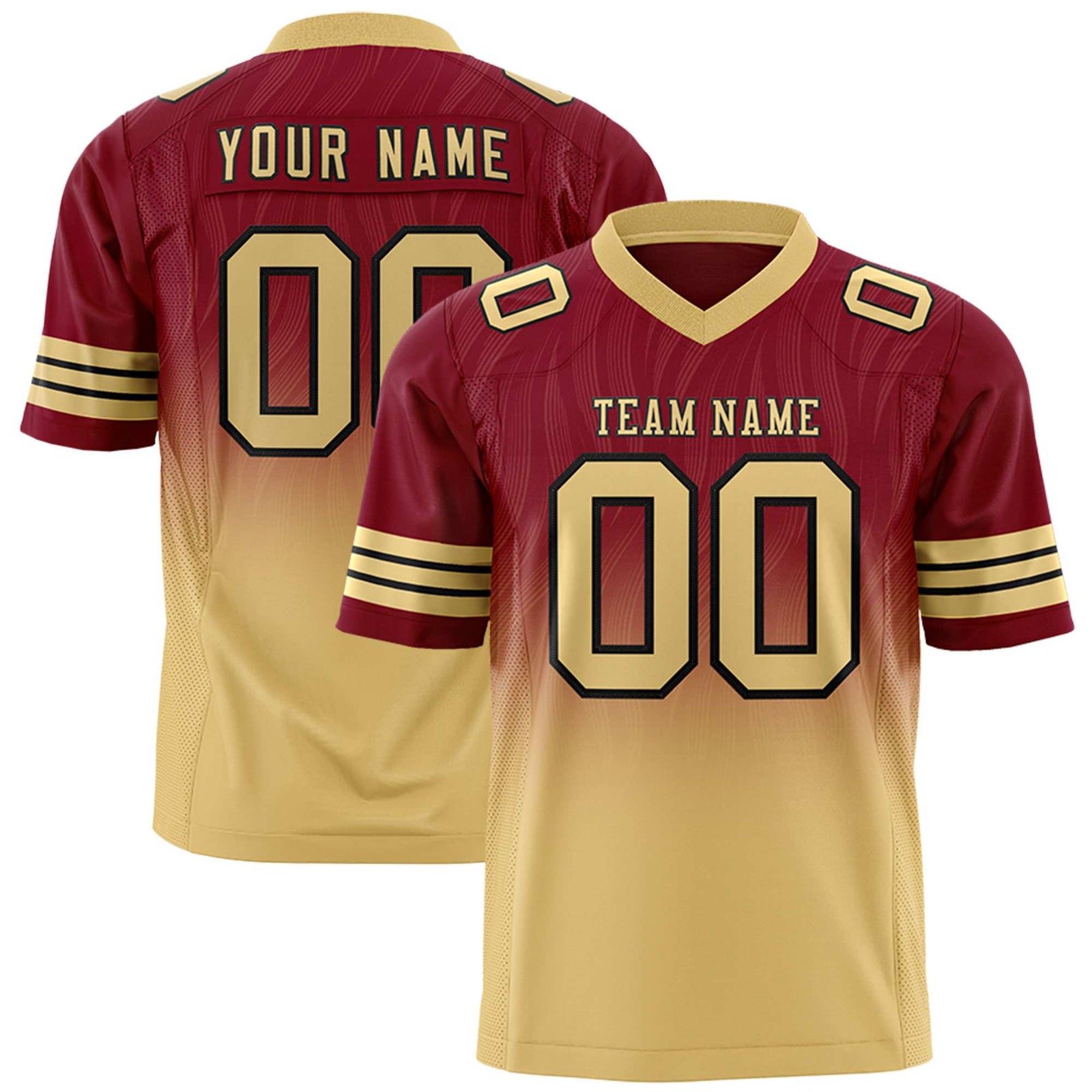 Custom Crimson and Khaki Customize Flag Football Jersey-7v7 Football Uniforms | KXKSHOP