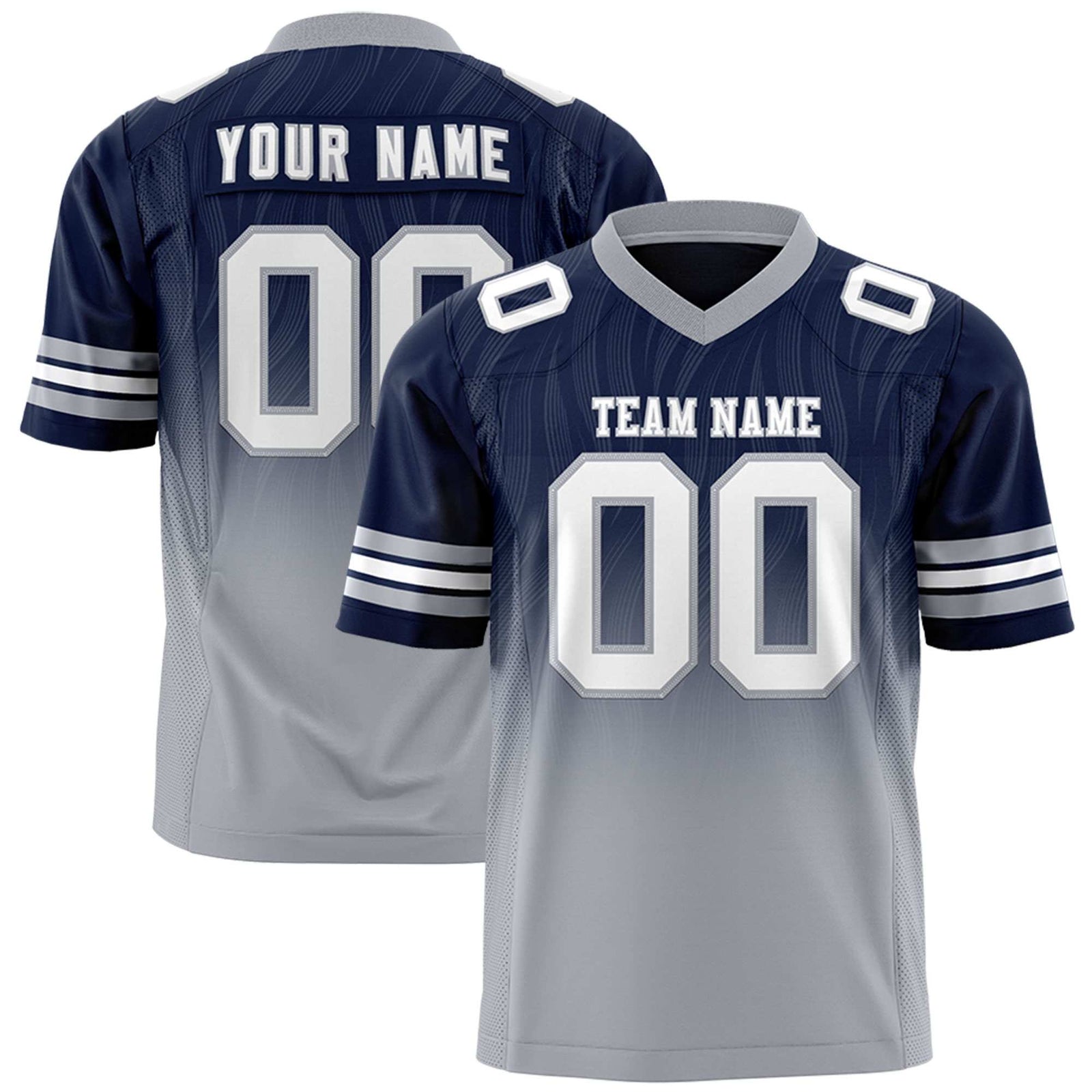 Custom Navy and Gray Customize Flag Football Jersey-7v7 Football Uniforms | KXKSHOP