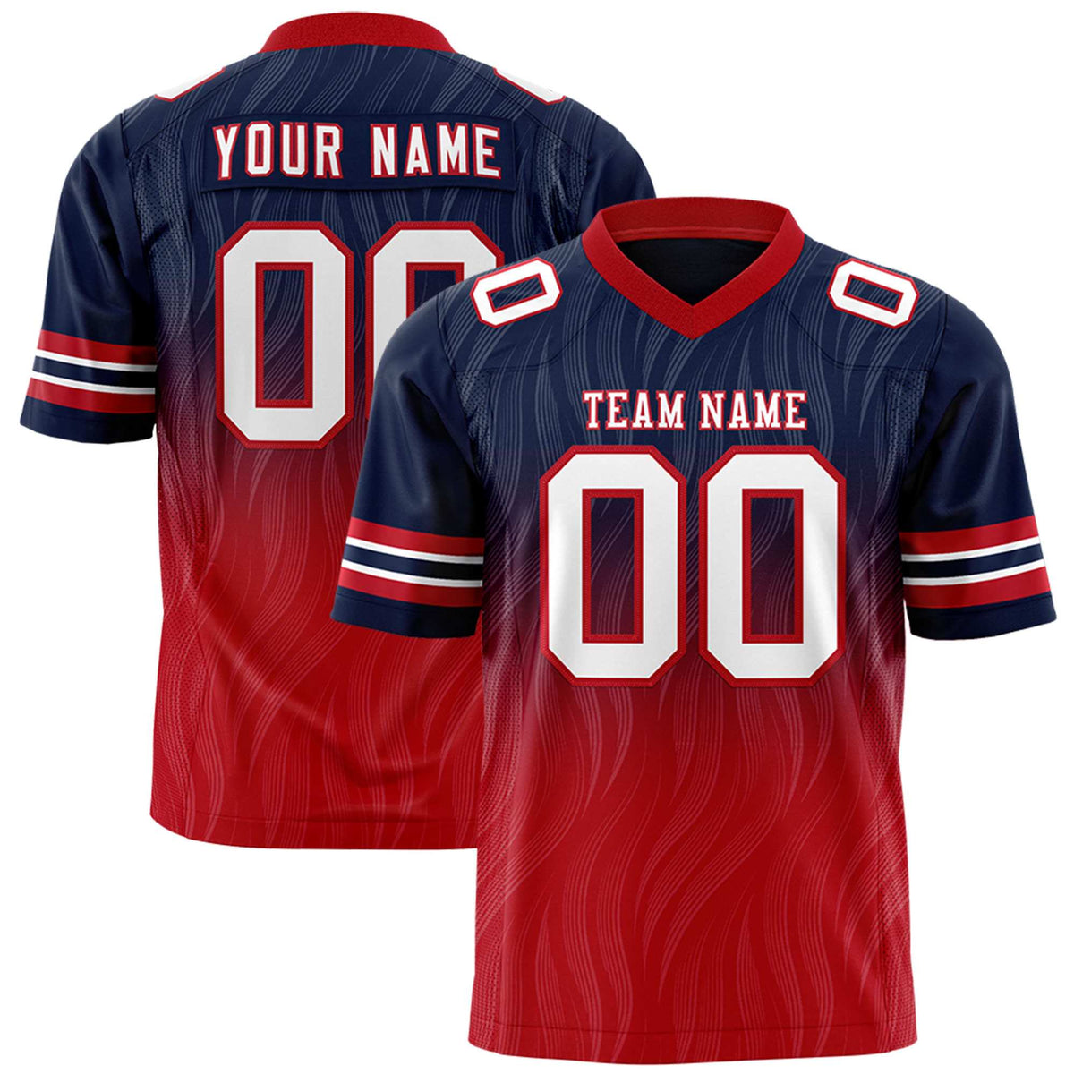 Custom Navy and Red Customize Flag Football Jersey-7v7 Football Uniforms | KXKSHOP