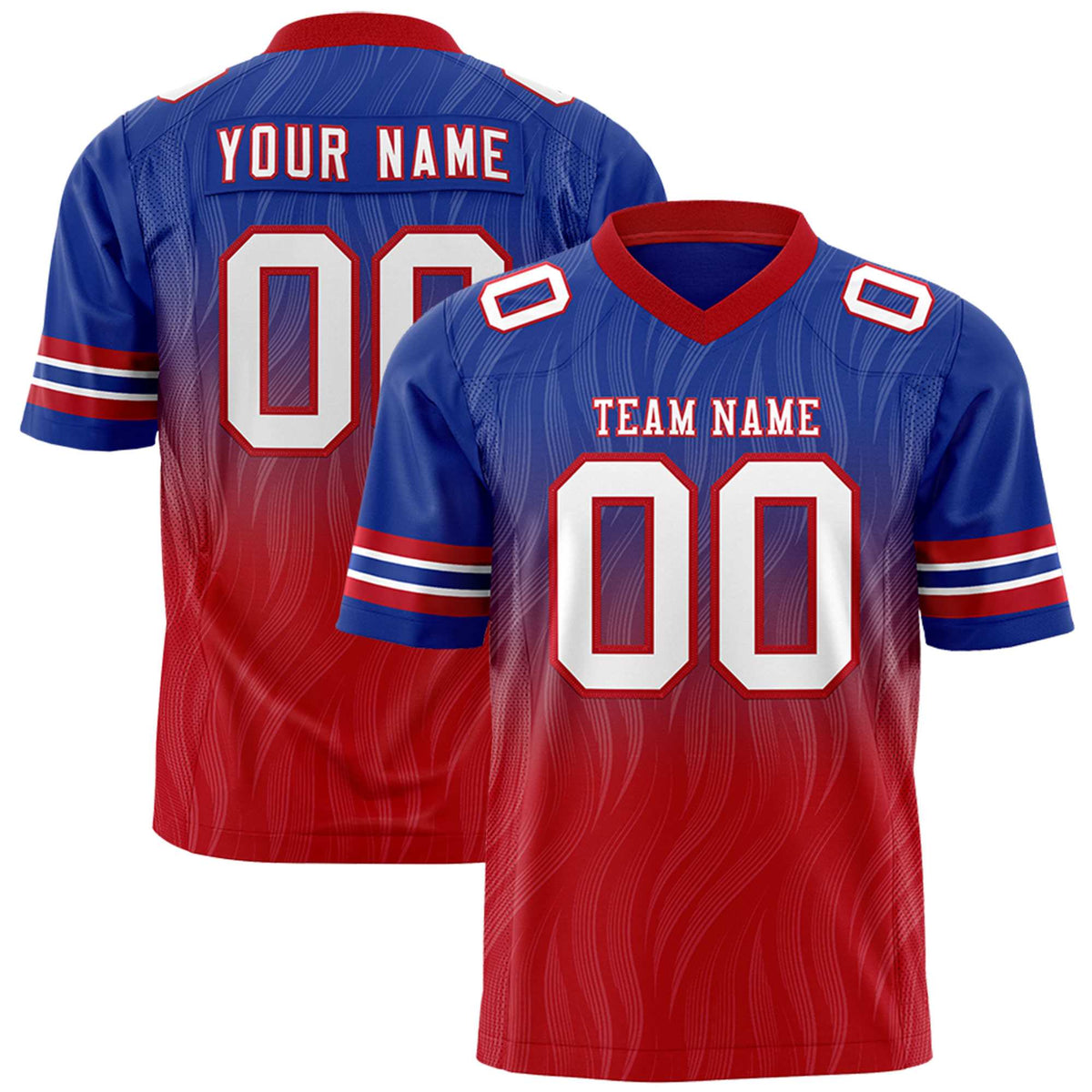Custom Royal and Red Customize Flag Football Jersey-7v7 Football Uniforms | KXKSHOP