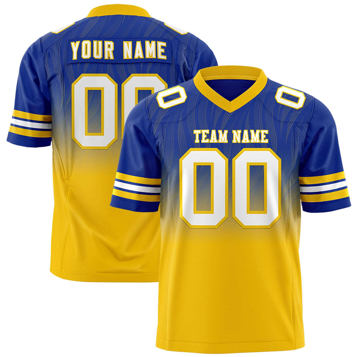 Custom Royal and Gold Customize Flag Football Jersey-7v7 Football Uniforms | KXKSHOP
