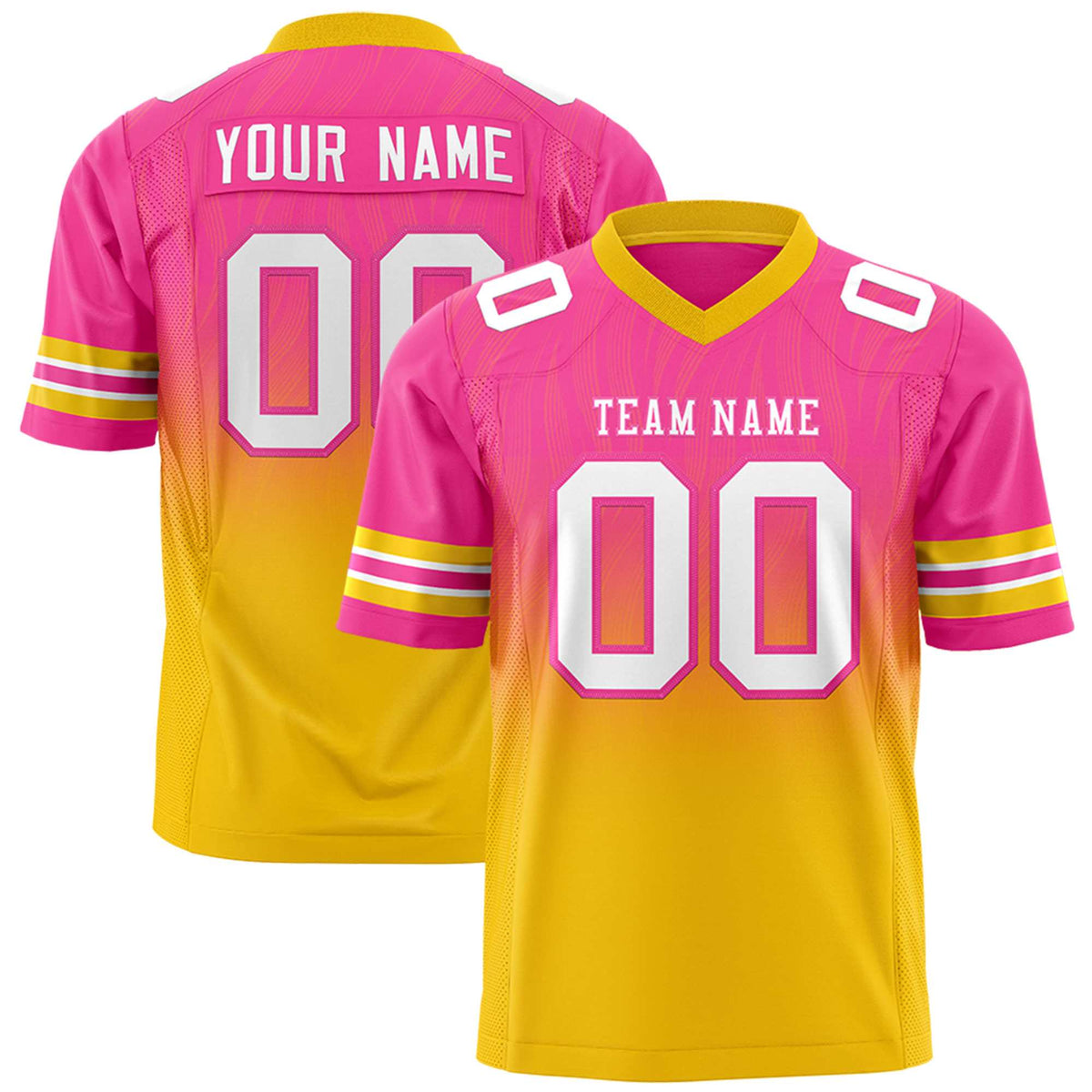 Custom Pink and Gold Customize Flag Football Jersey-7v7 Football Uniforms | KXKSHOP