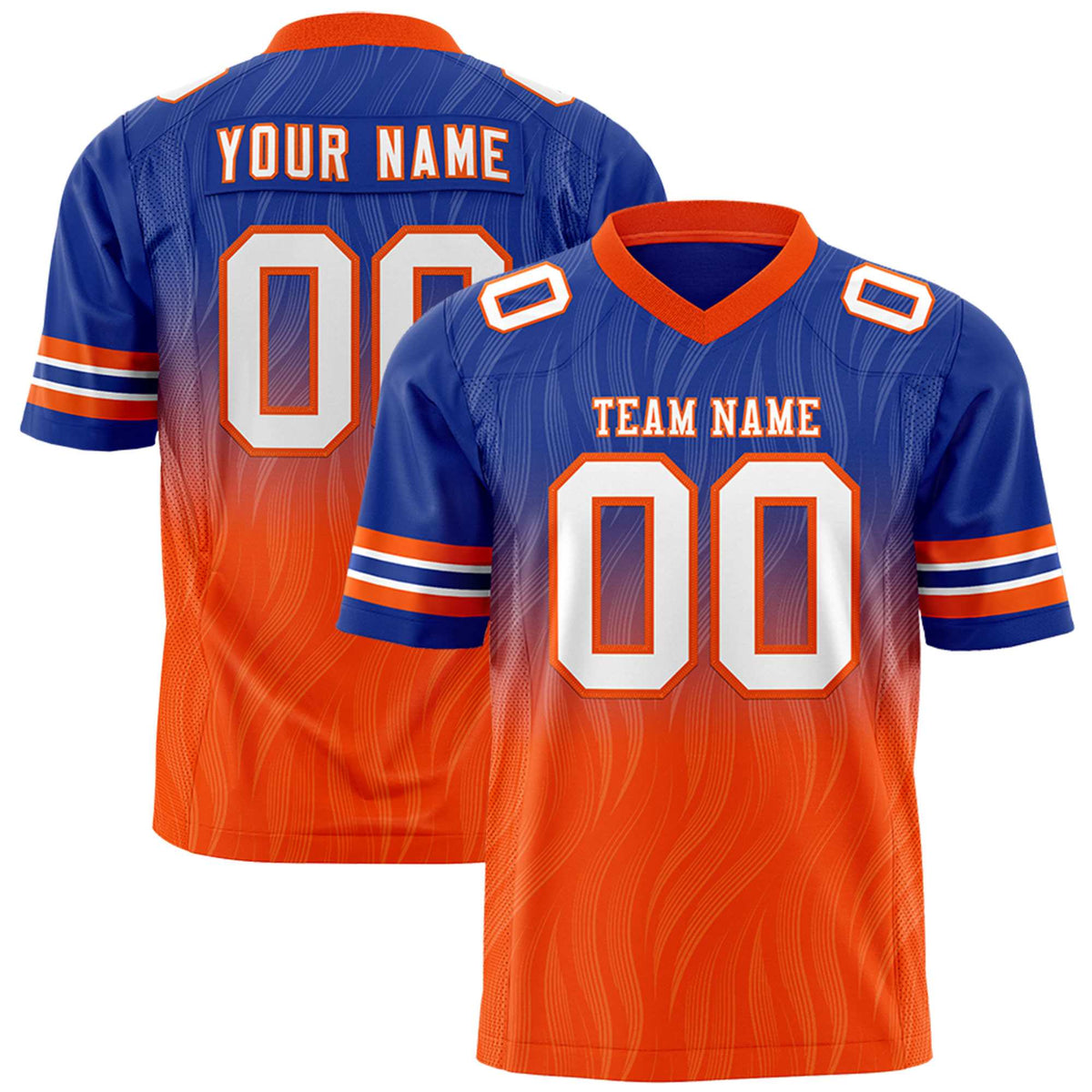 Custom Royal and Orange Customize Flag Football Jersey-7v7 Football Uniforms | KXKSHOP