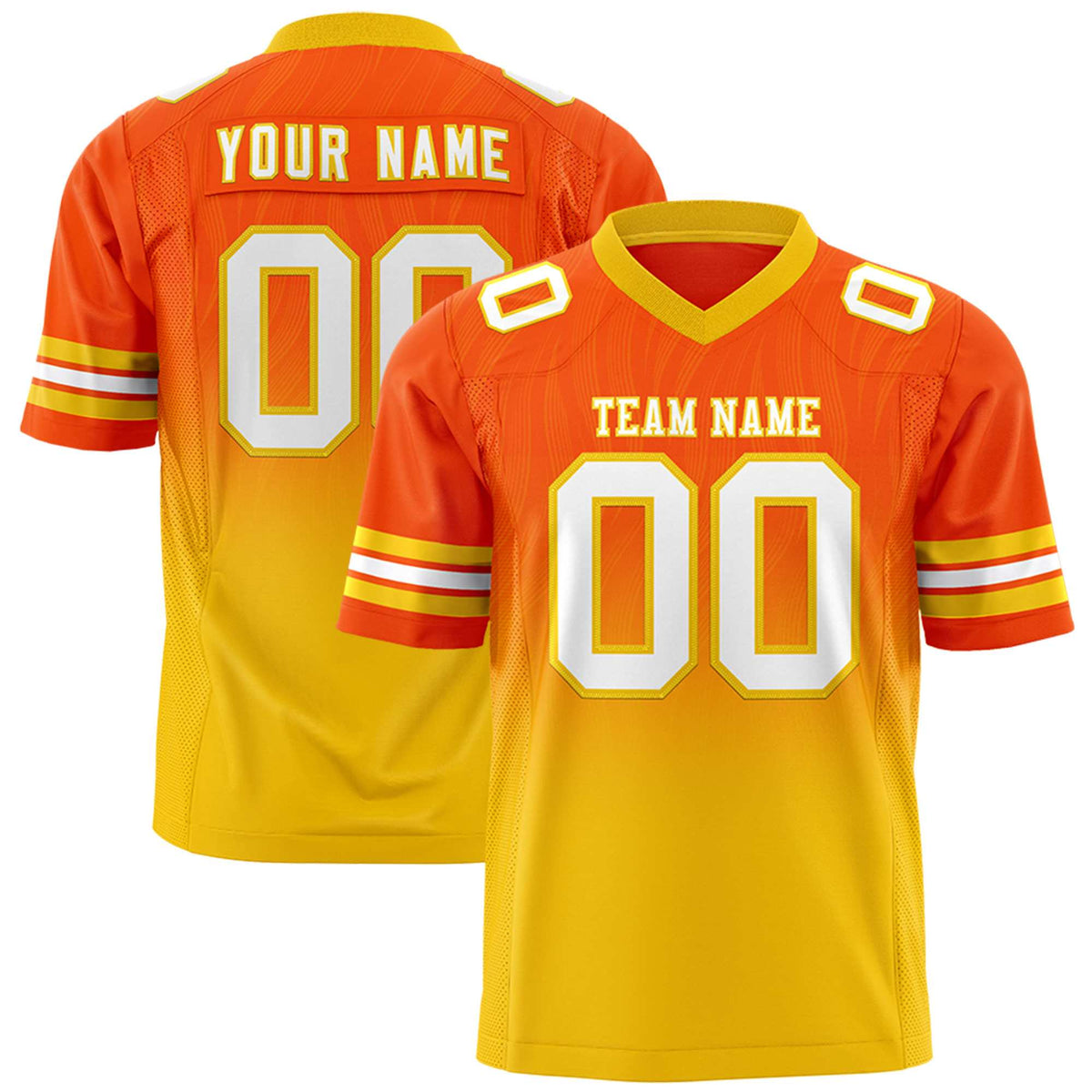 Custom Orange and Gold Customize Flag Football Jersey-7v7 Football Uniforms | KXKSHOP