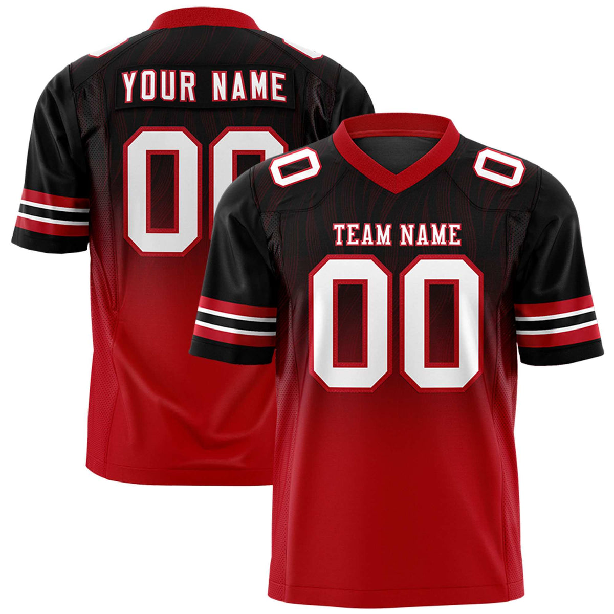 Custom Black and Red Customize Flag Football Jersey-7v7 Football Uniforms | KXKSHOP
