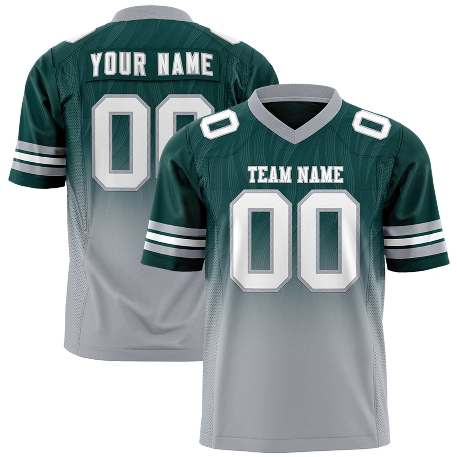 Custom Midnight Green and Gray Customize Flag Football Jersey-7v7 Football Uniforms | KXKSHOP