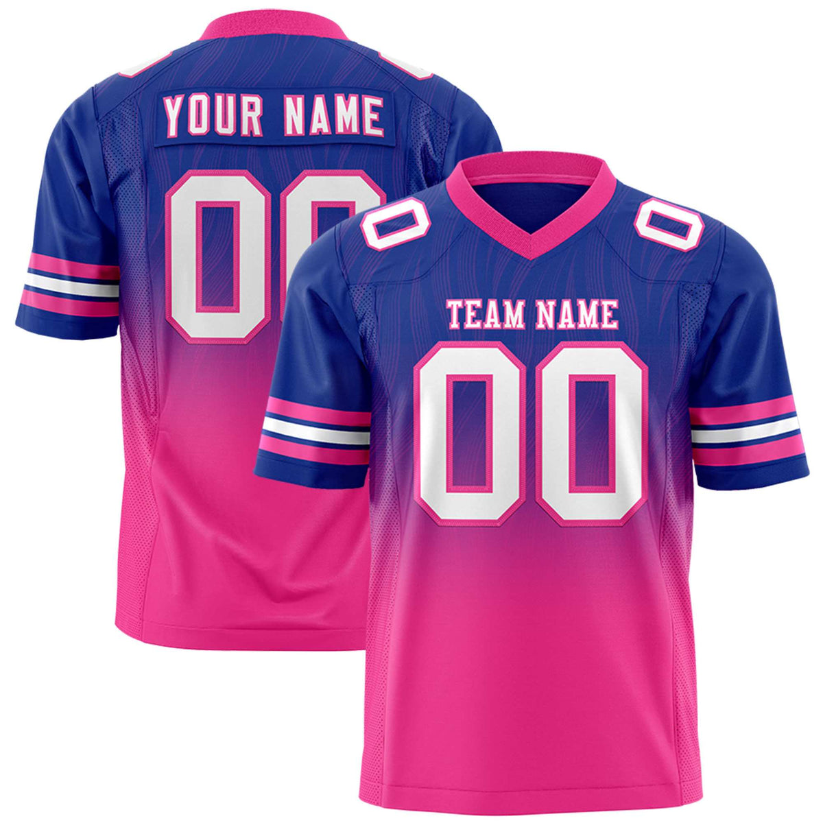 Custom Royal and Pink Customize Flag Football Jersey-7v7 Football Uniforms | KXKSHOP