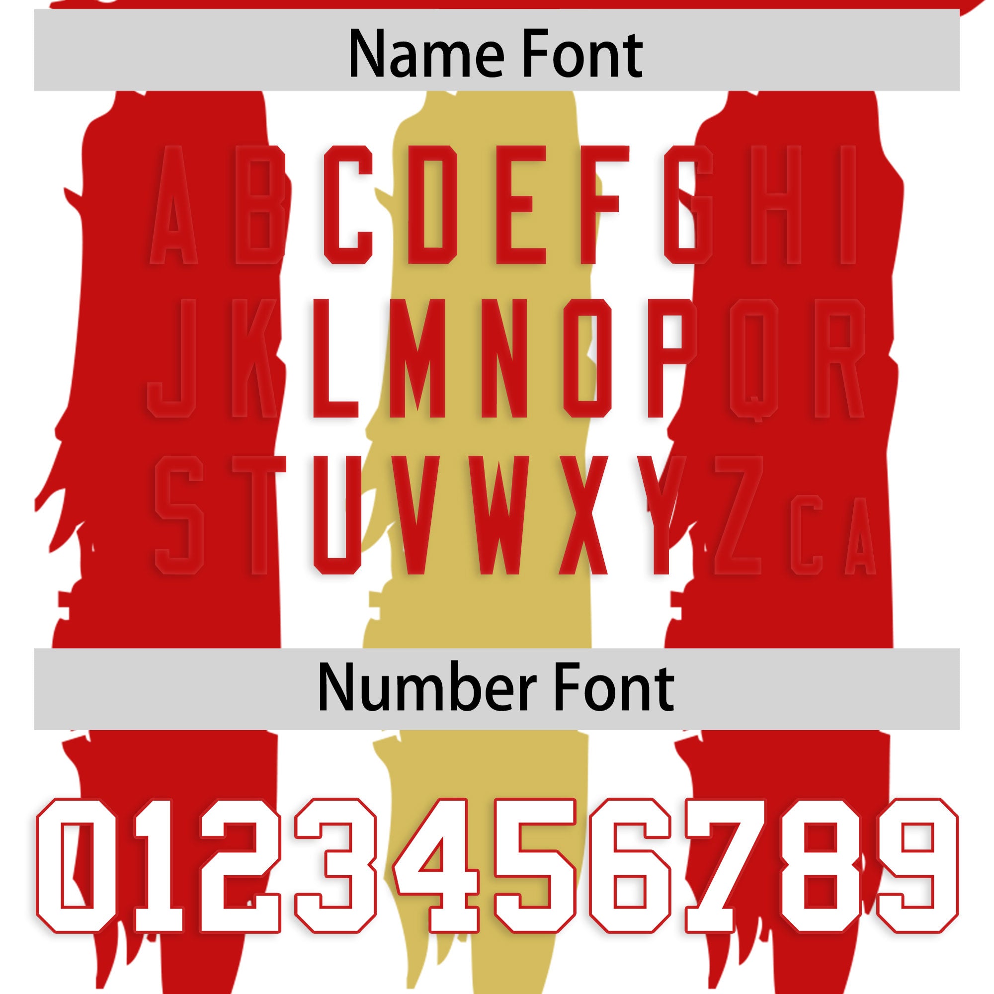 Custom Flag Football Jersey | White Red and Old Gold Graffiti Pattern Practice 7on7 Uniforms | Add name, number & logo| KXKSHOP