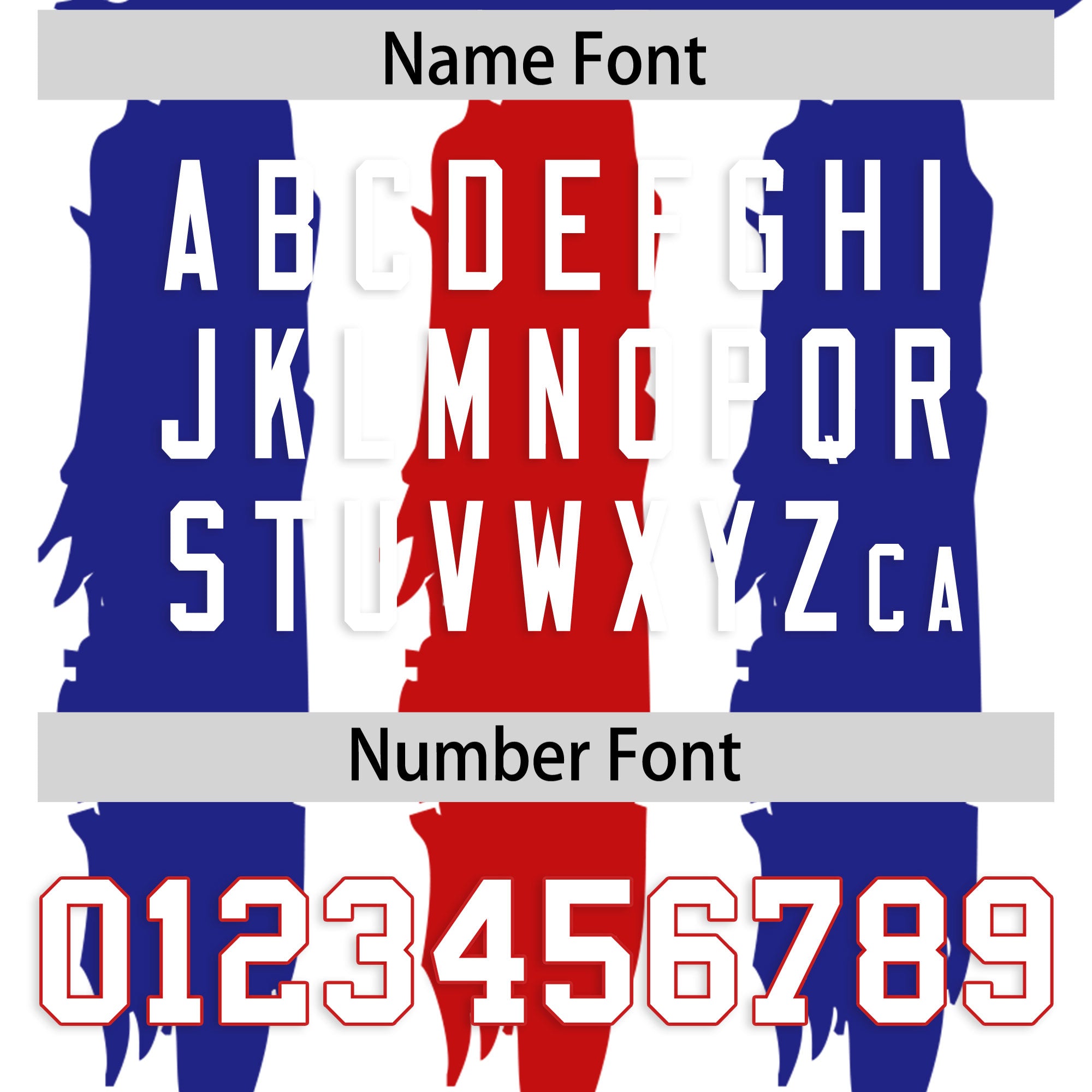 Custom Flag Football Jersey | White Royal and Red Graffiti Pattern Practice 7on7 Uniforms | Add name, number & logo| KXKSHOP