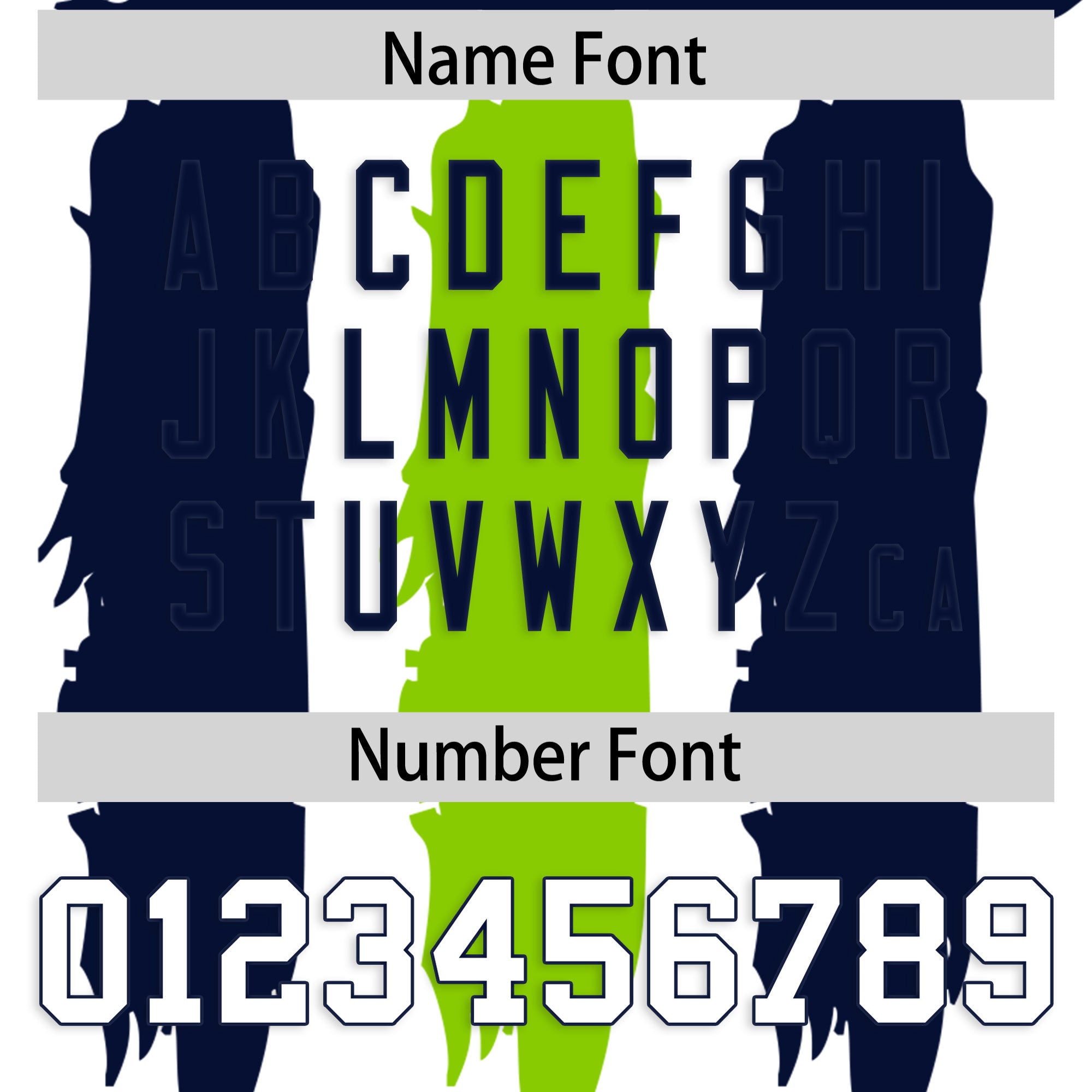 Custom Flag Football Jersey | White Navy and Neon Green Graffiti Pattern Practice 7on7 Uniforms | Add name, number & logo| KXKSHOP