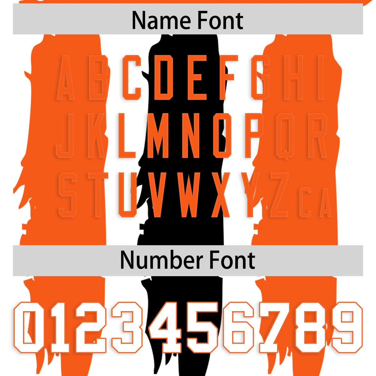 Custom Flag Football Jersey | White Orange and Black Graffiti Pattern Practice 7on7 Uniforms | Add name, number &amp; logo| KXKSHOP