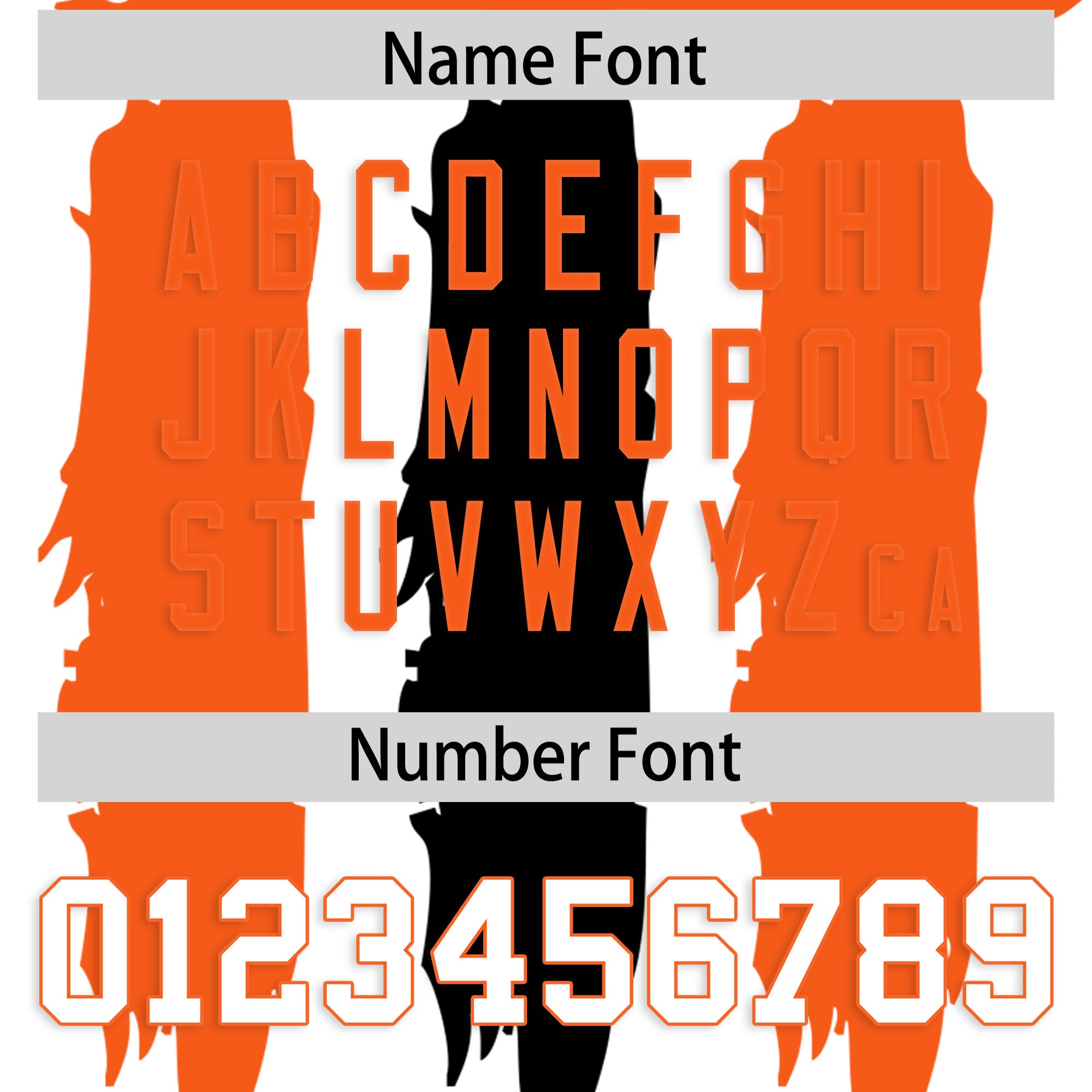 Custom Flag Football Jersey | White Orange and Black Graffiti Pattern Practice 7on7 Uniforms | Add name, number & logo| KXKSHOP