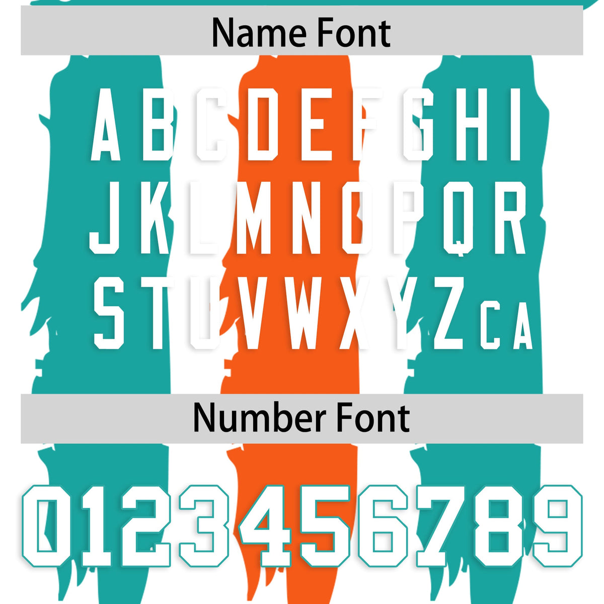 Custom Flag Football Jersey | White Aqua and Orange Graffiti Pattern Practice 7on7 Uniforms | Add name, number &amp; logo| KXKSHOP