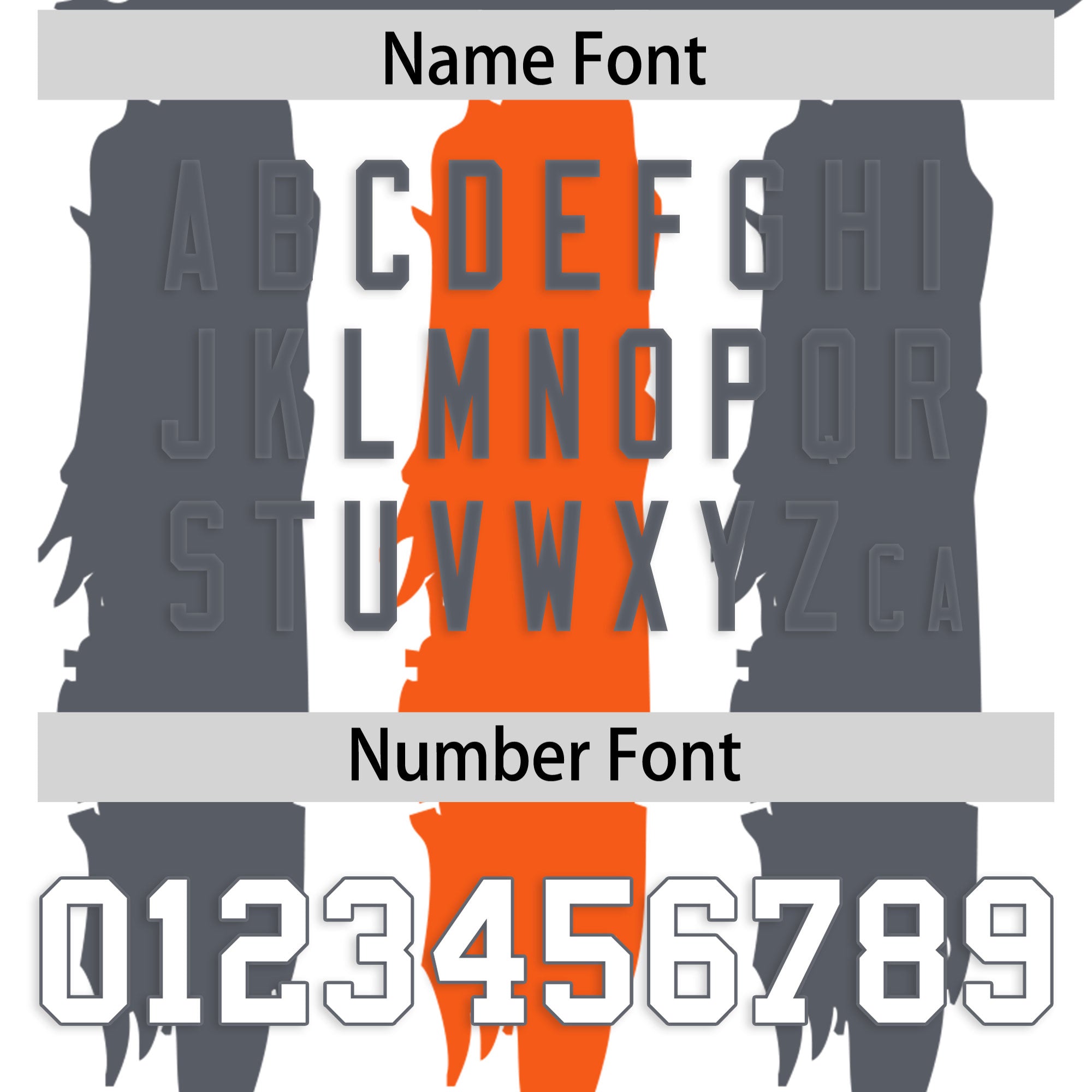 Custom Flag Football Jersey | White Dark Gray and Orange Graffiti Pattern Practice 7on7 Uniforms | Add name, number & logo| KXKSHOP