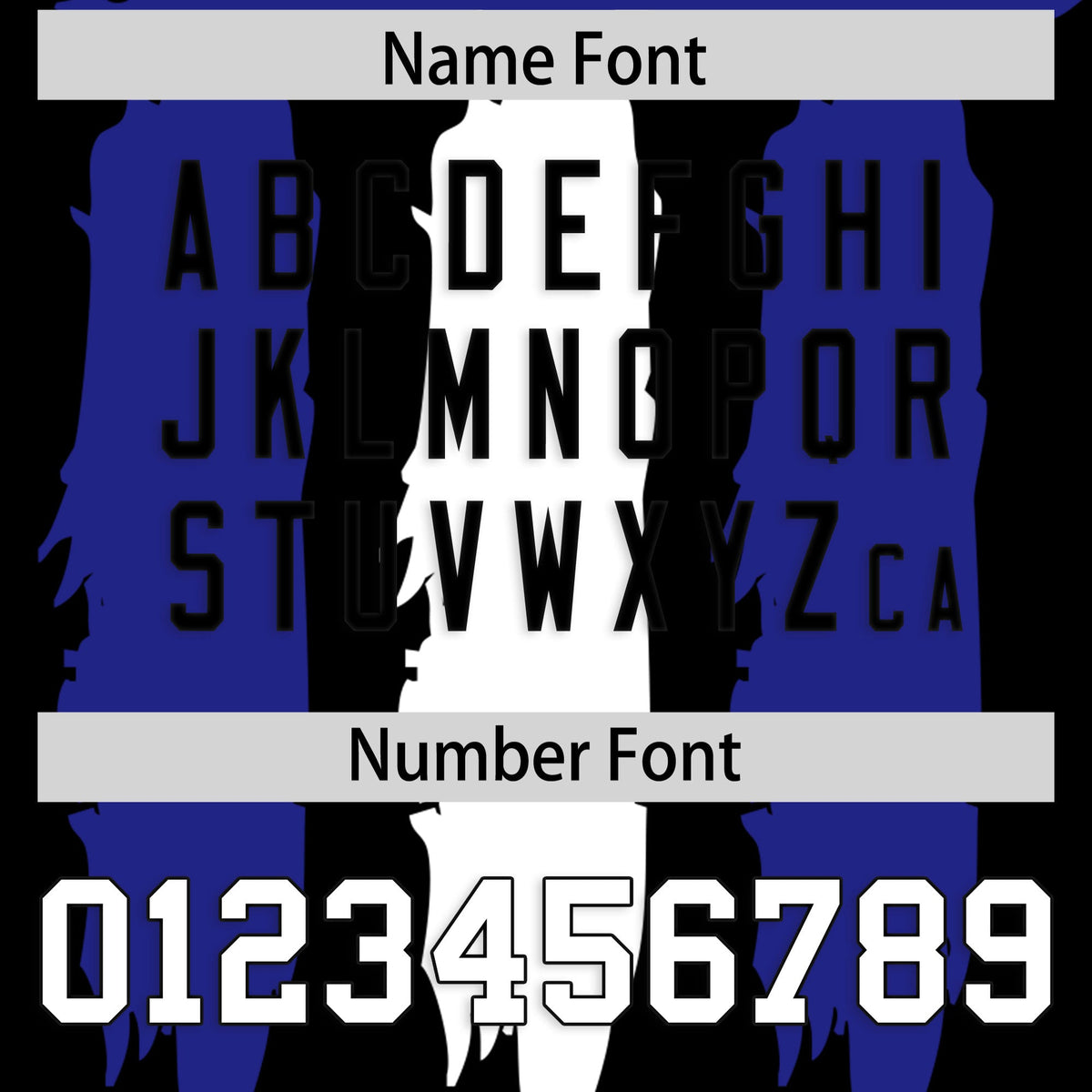 Custom Flag Football Jersey | Black Royal and White Graffiti Pattern Practice 7on7 Uniforms | Add name, number & logo| KXKSHOP