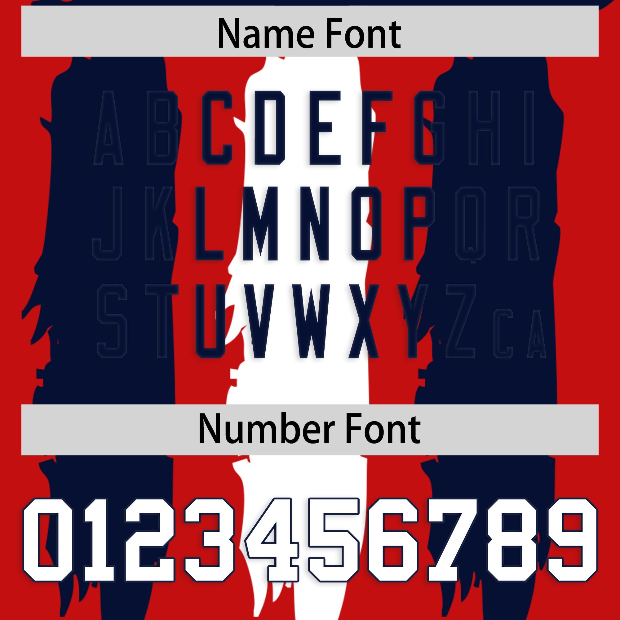 Custom Flag Football Jersey | Red Navy and White Graffiti Pattern Practice 7on7 Uniforms | Add name, number & logo| KXKSHOP