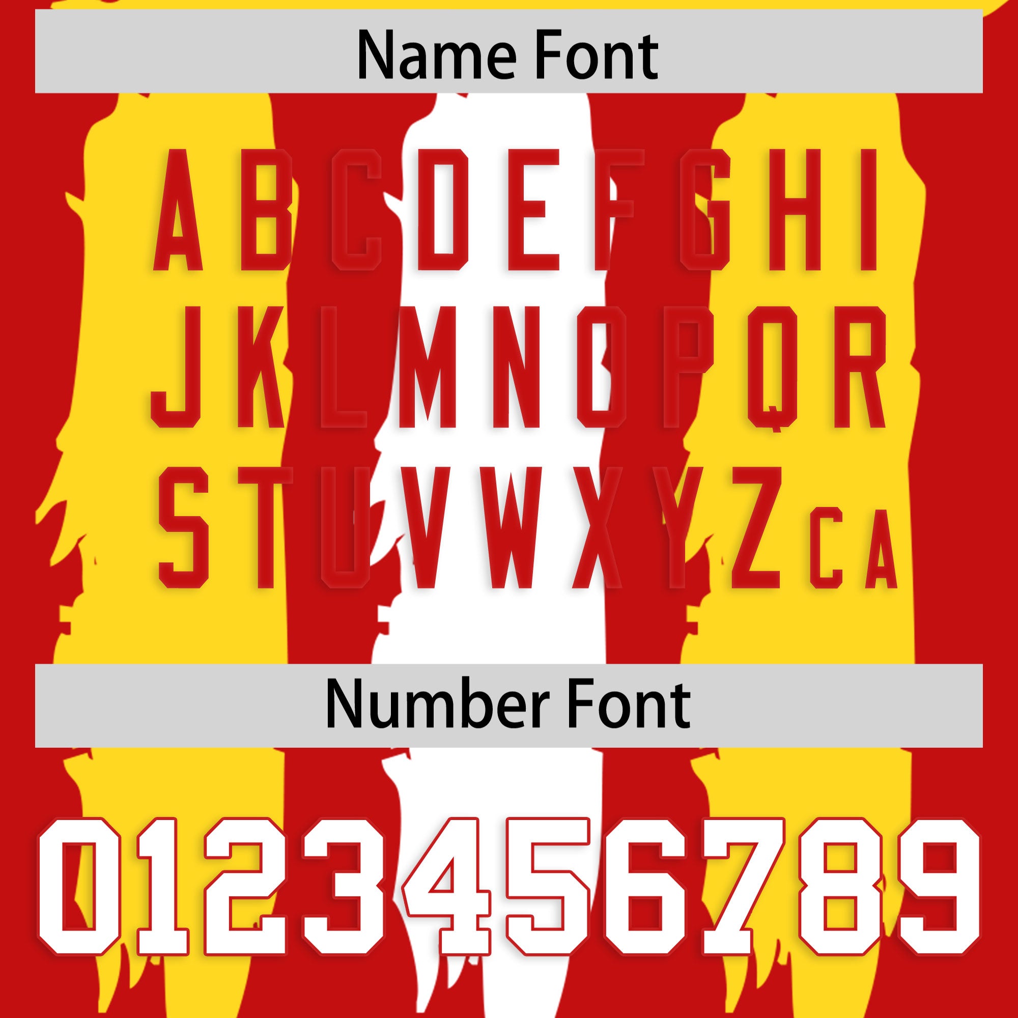 Custom Flag Football Jersey | Red Gold and White Graffiti Pattern Practice 7on7 Uniforms | Add name, number & logo| KXKSHOP