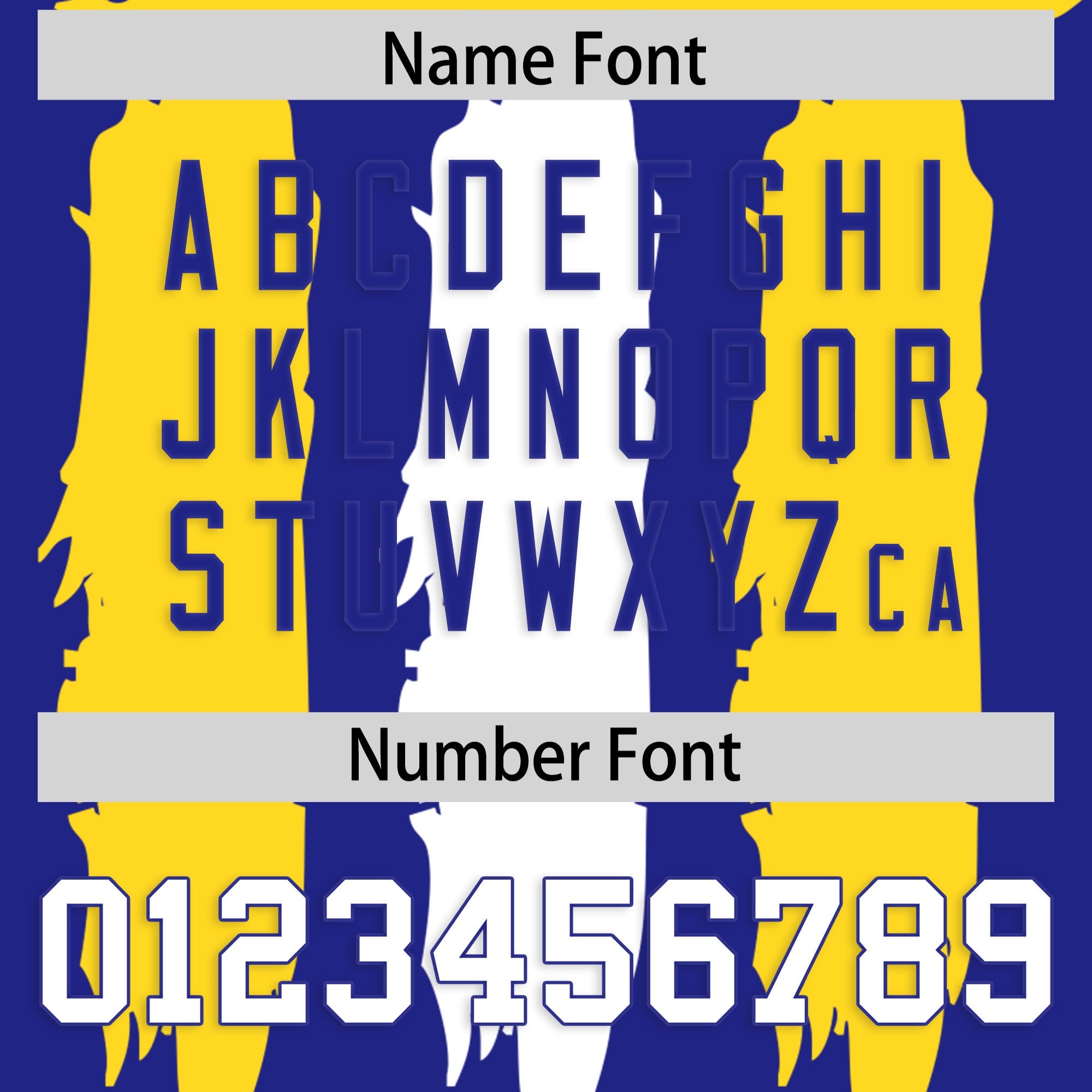 Custom Flag Football Jersey | Royal Gold and White Graffiti Pattern Practice 7on7 Uniforms | Add name, number & logo| KXKSHOP