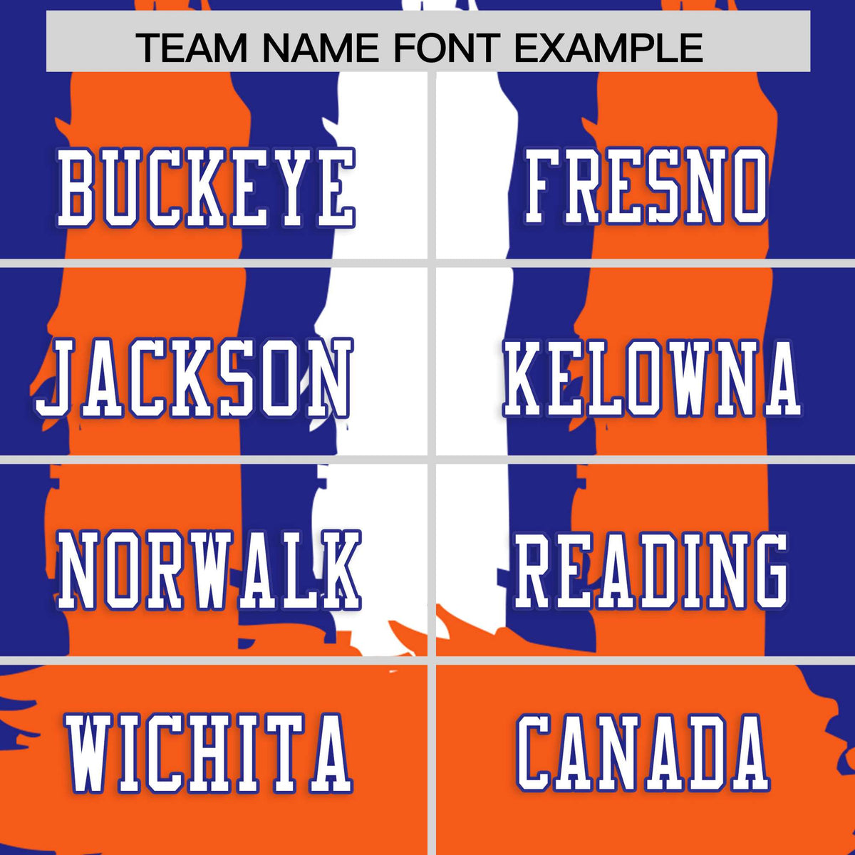 Custom Flag Football Jersey | Royal Orange and White Graffiti Pattern Practice 7on7 Uniforms | Add name, number & logo| KXKSHOP