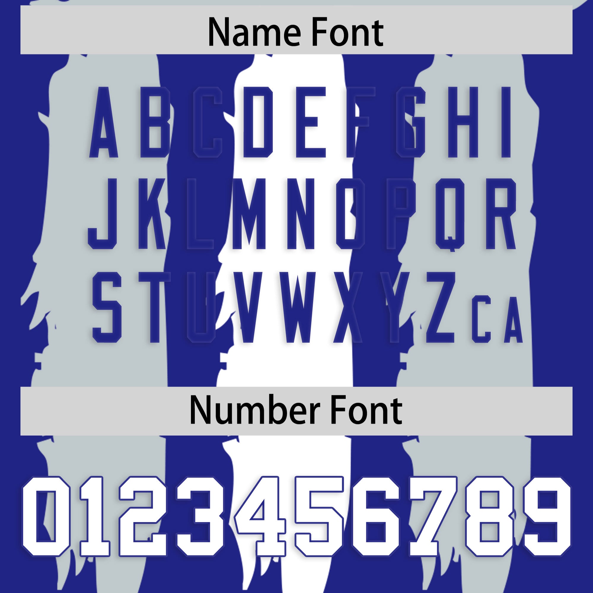 Custom Flag Football Jersey | Royal Silver and White Graffiti Pattern Practice 7on7 Uniforms | Add name, number & logo| KXKSHOP