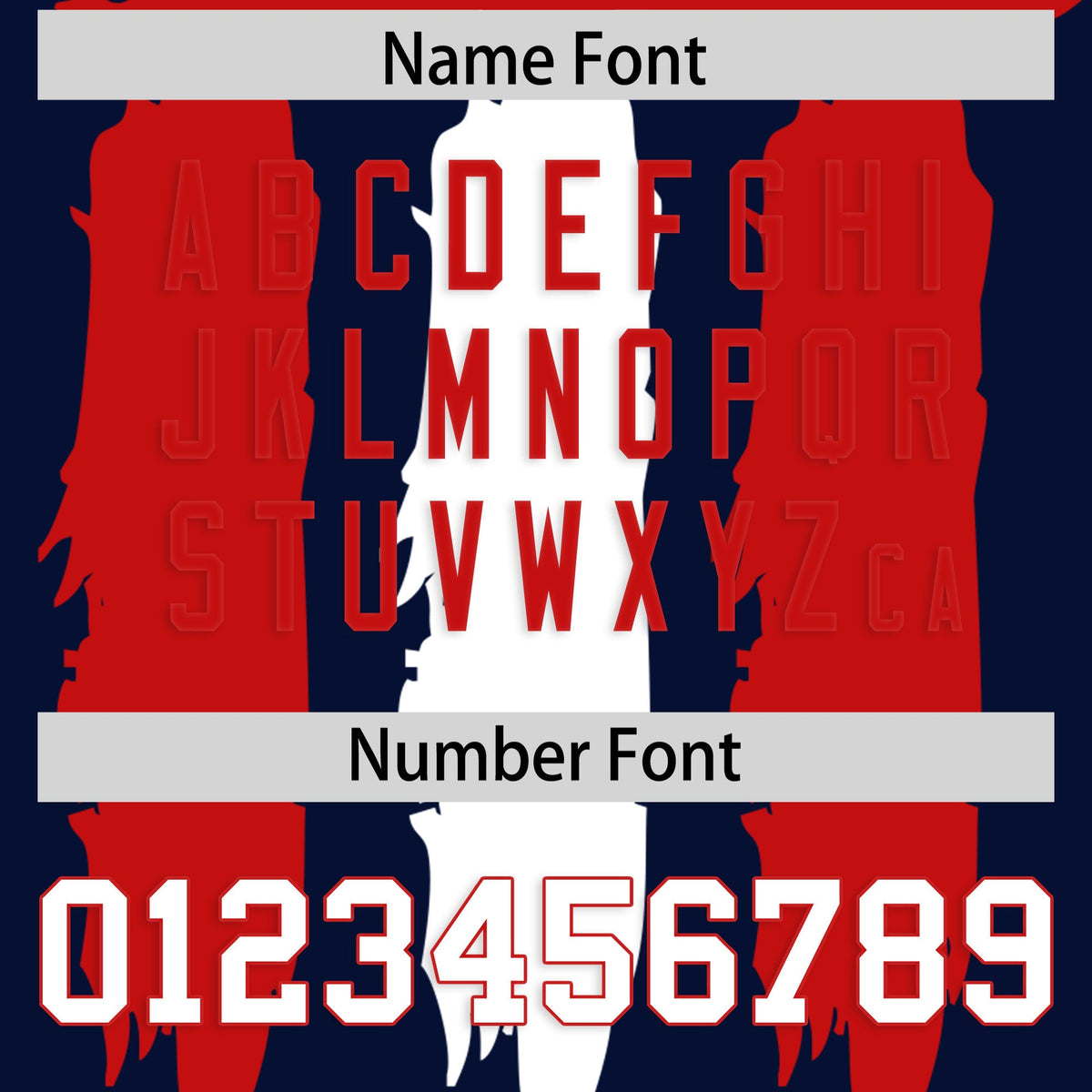 Custom Flag Football Jersey | Navy Red and White Graffiti Pattern Practice 7on7 Uniforms | Add name, number &amp; logo| KXKSHOP