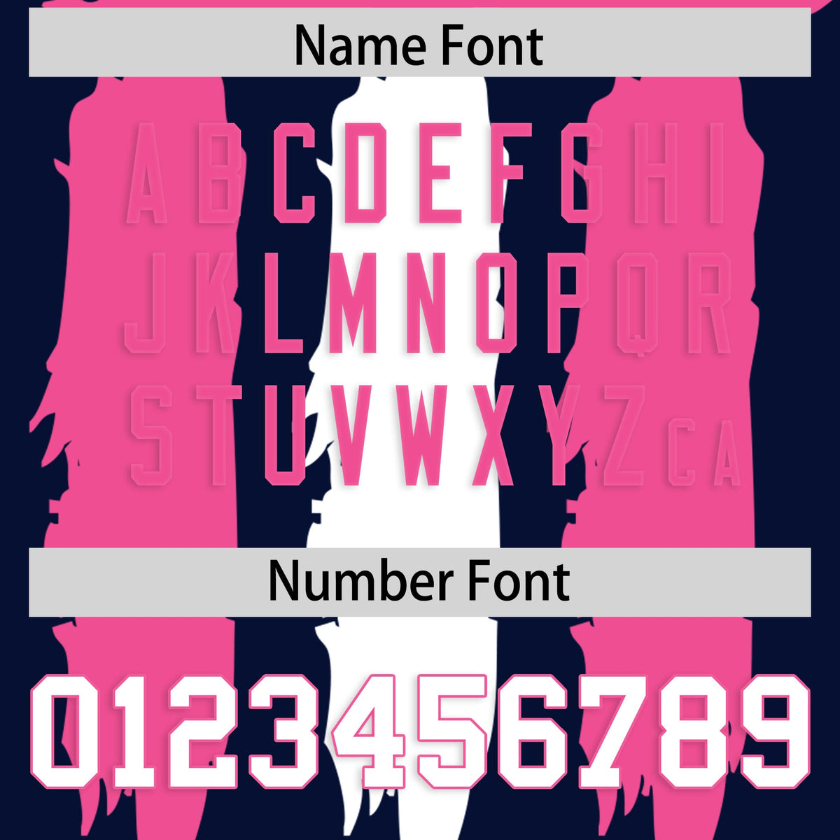 Custom Flag Football Jersey | Navy Pink and White Graffiti Pattern Practice 7on7 Uniforms | Add name, number &amp; logo| KXKSHOP