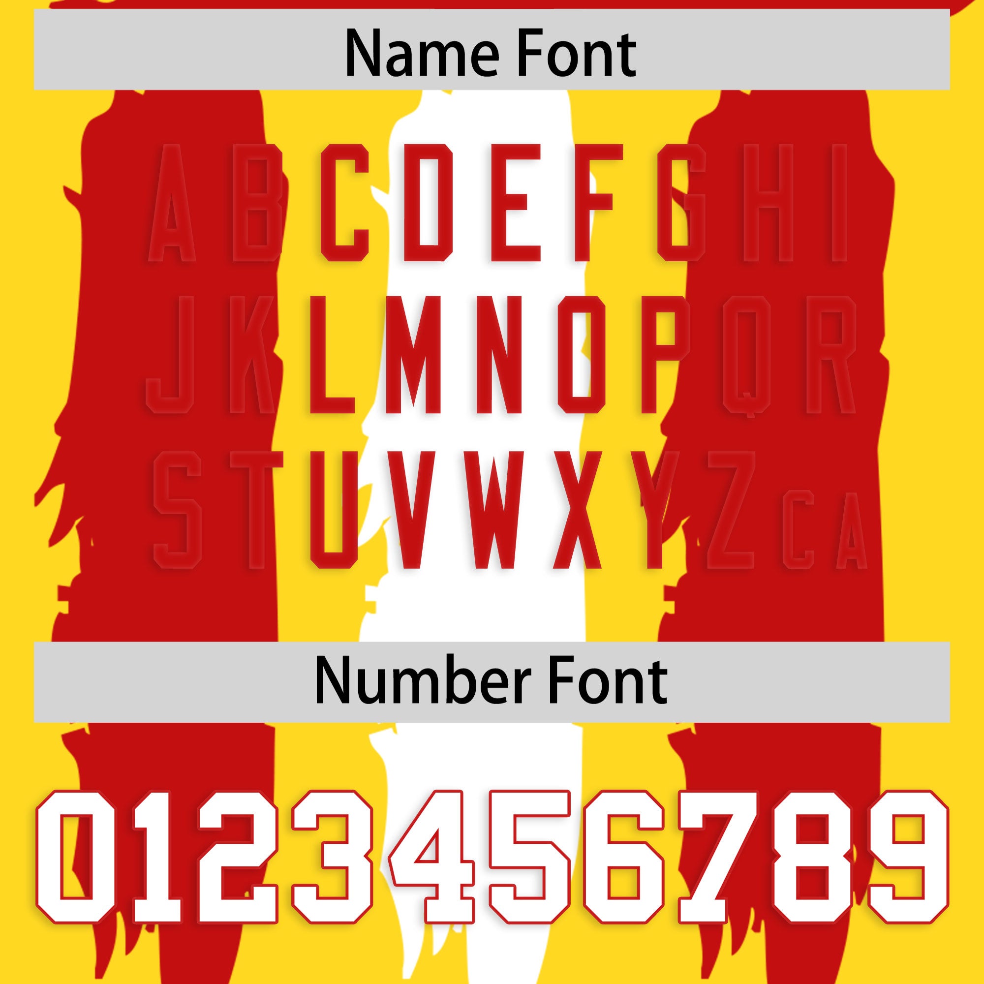 Custom Flag Football Jersey | Gold Red and White Graffiti Pattern Practice 7on7 Uniforms | Add name, number & logo| KXKSHOP