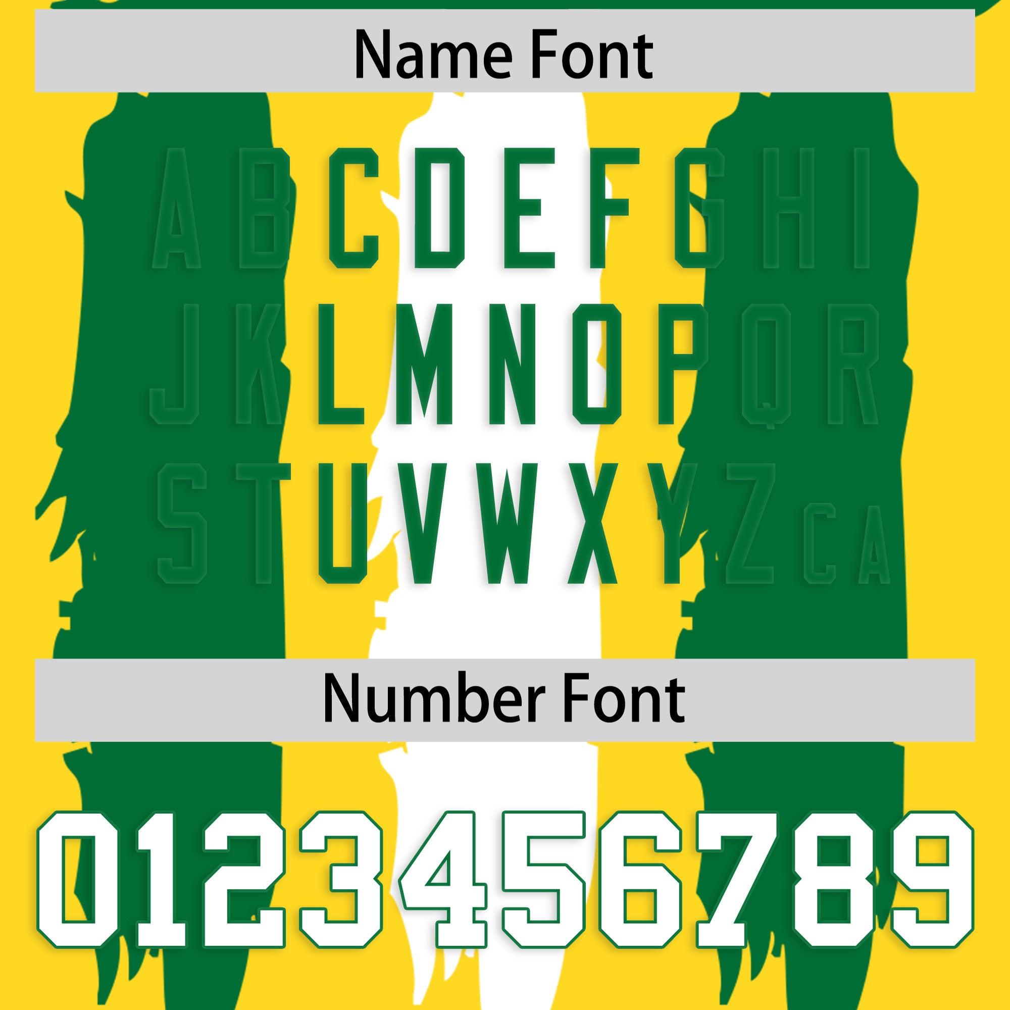 Custom Gold Kelly Green and  Graffiti Pattern Practice Football Jerseys