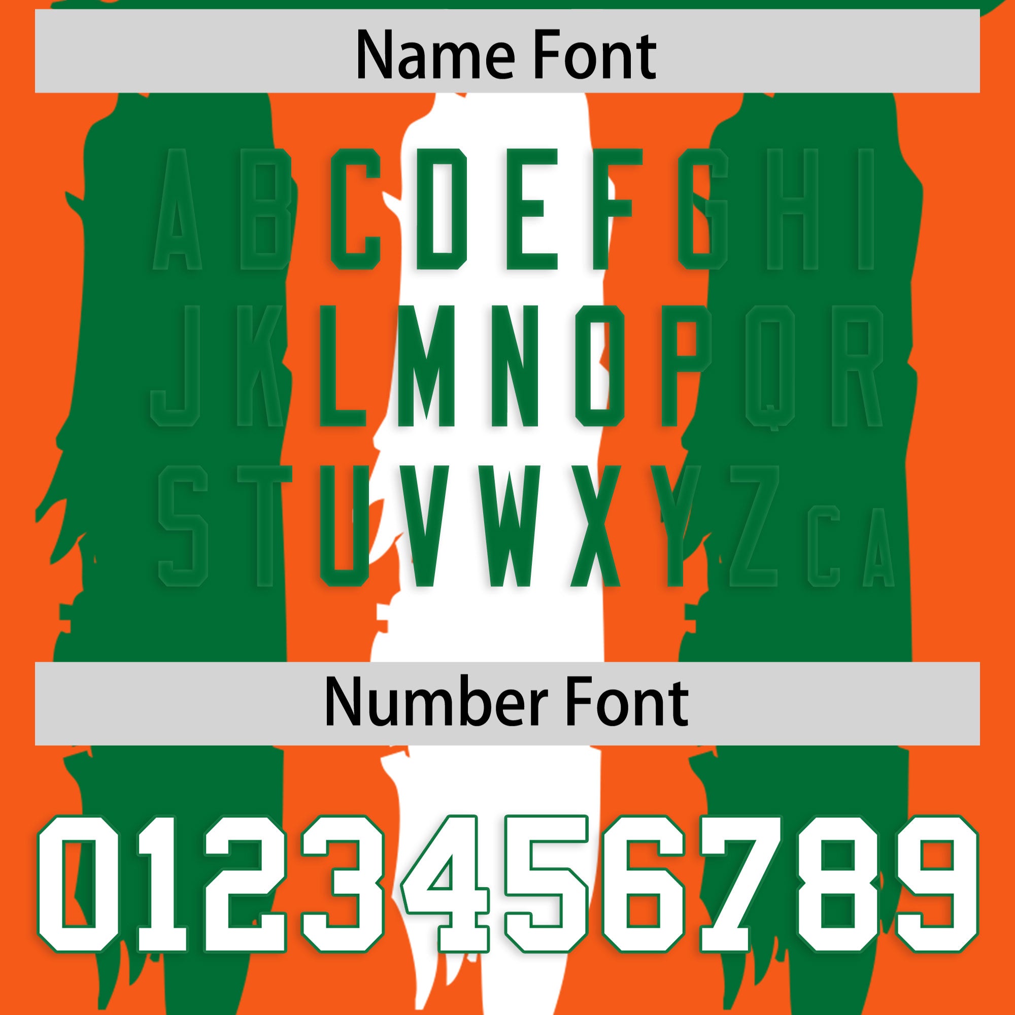 Custom Orange Kelly Green and White Graffiti Pattern Practice Football Jerseys