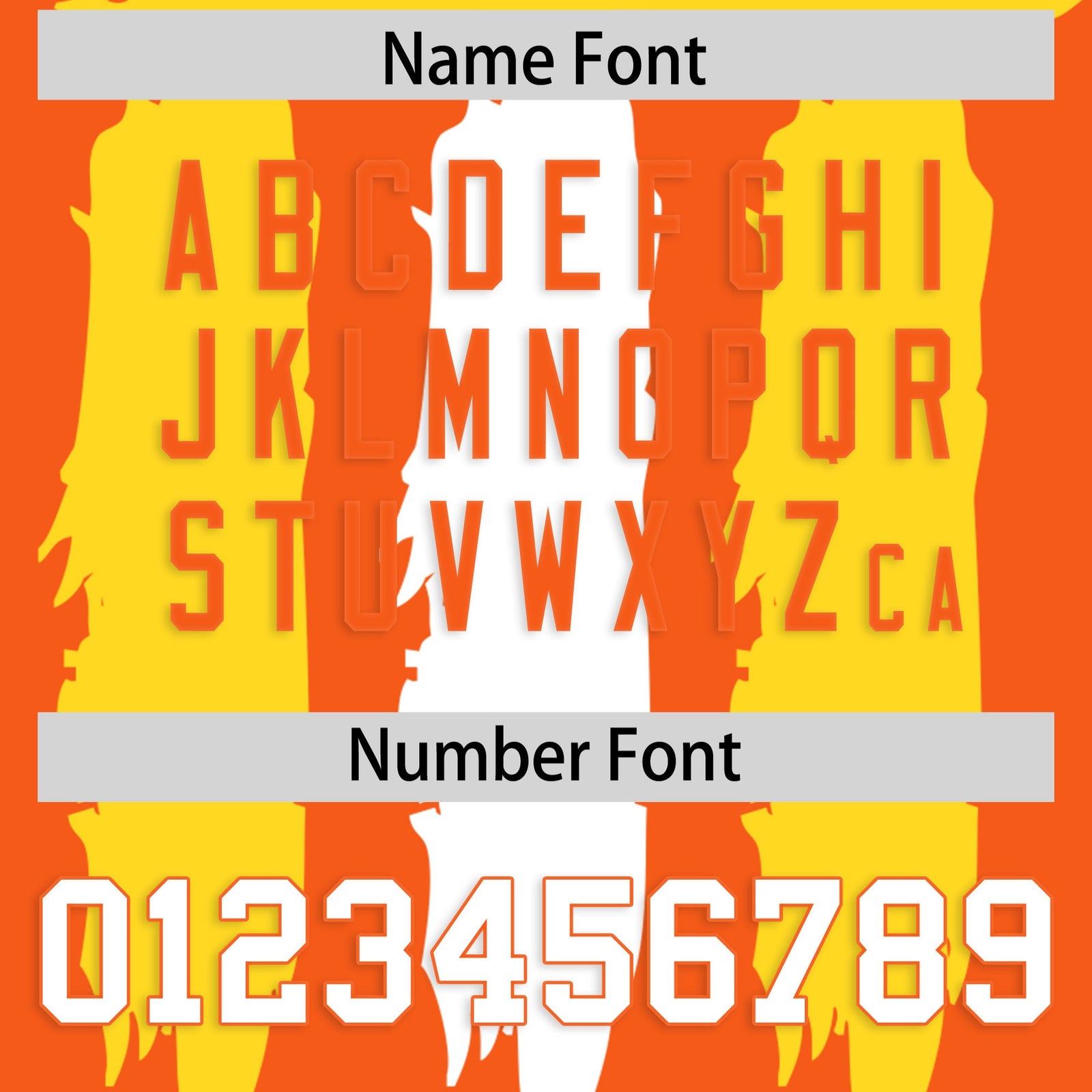 Custom Flag Football Jersey | Orange White Graffiti Pattern Practice 7on7 Uniforms | Add name, number & logo| KXKSHOP