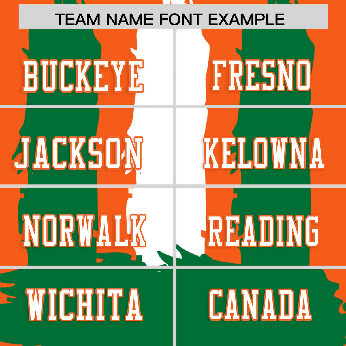 Custom Flag Football Jersey | Orange Kelly Green and White Graffiti Pattern Practice 7on7 Uniforms | Add name, number &amp; logo| KXKSHOP