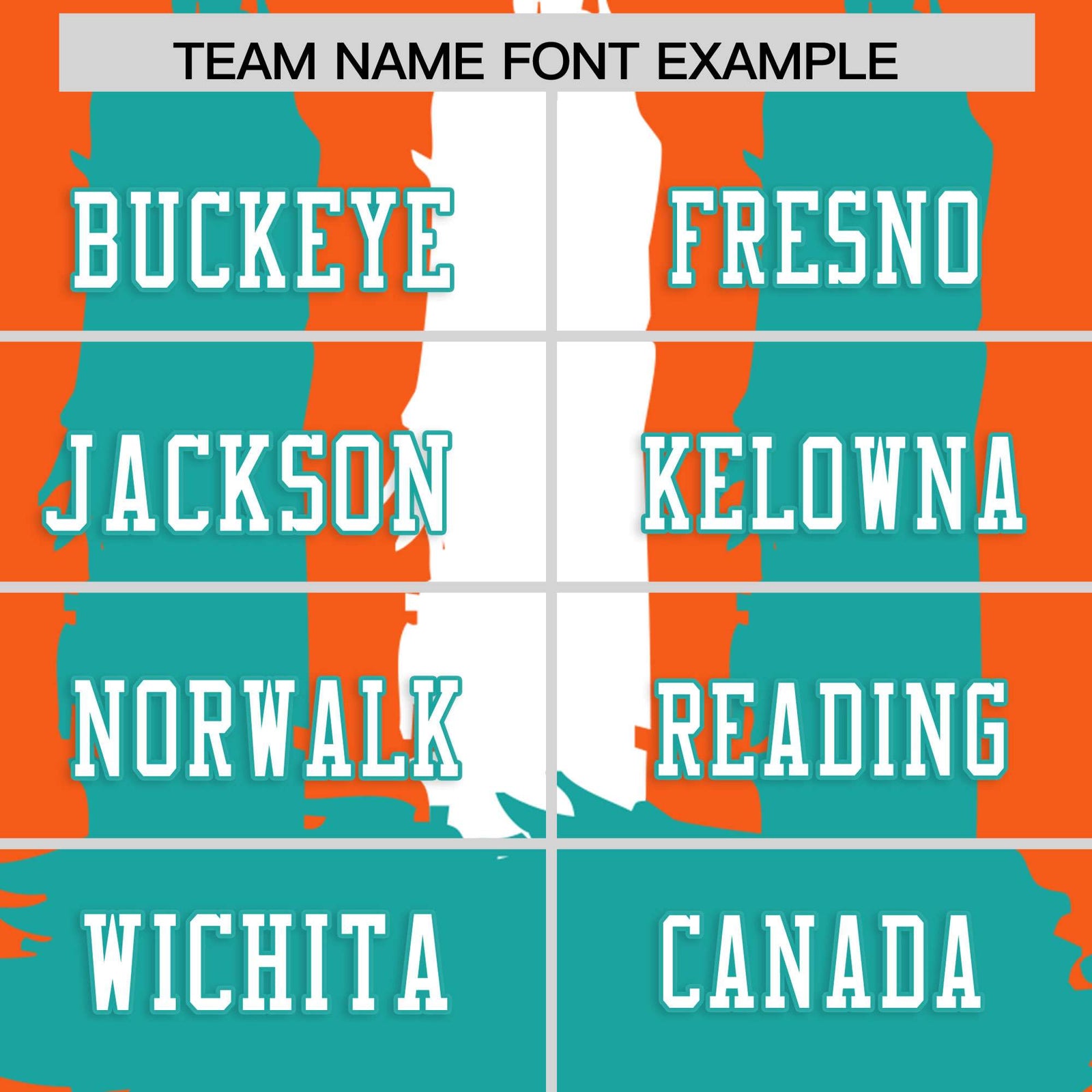 Custom Flag Football Jersey | Orange Aqua and White Graffiti Pattern Practice 7on7 Uniforms | Add name, number & logo| KXKSHOP