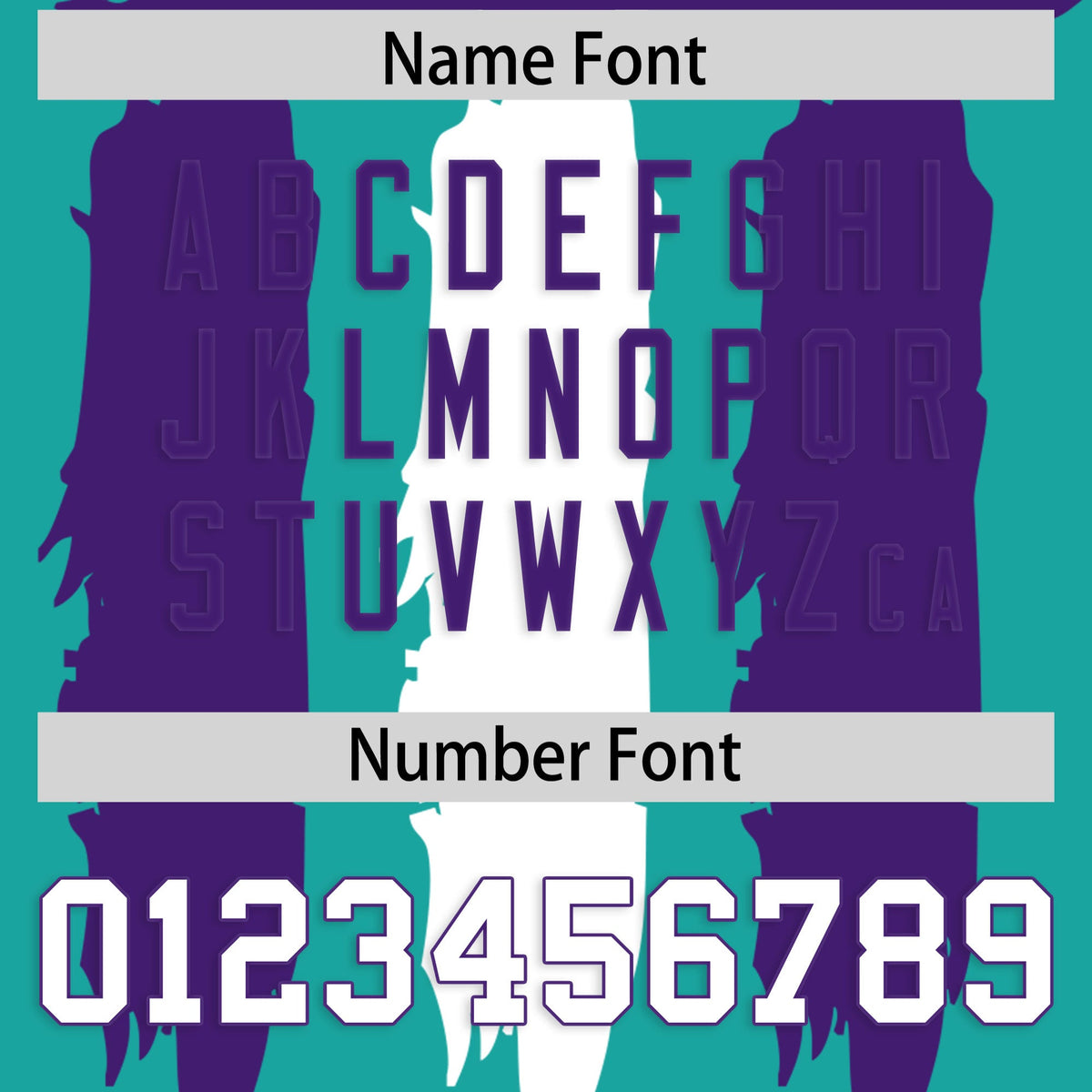 Custom Flag Football Jersey | Aqua Purple and White Graffiti Pattern Practice 7on7 Uniforms | Add name, number &amp; logo| KXKSHOP