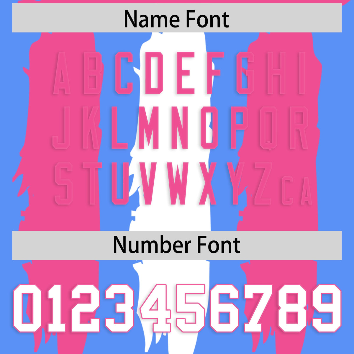 Custom Flag Football Jersey | Powder Blue Pink and White Graffiti Pattern Practice 7on7 Uniforms | Add name, number &amp; logo| KXKSHOP