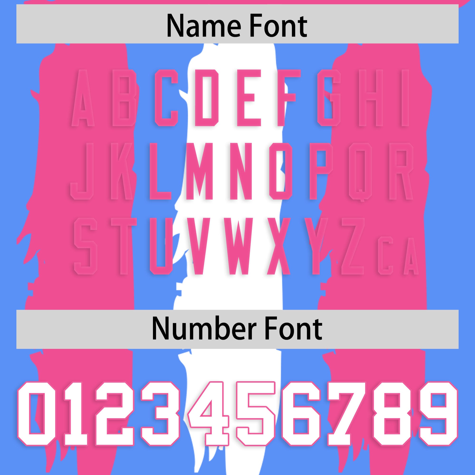 Custom Flag Football Jersey | Powder Blue Pink and White Graffiti Pattern Practice 7on7 Uniforms | Add name, number & logo| KXKSHOP